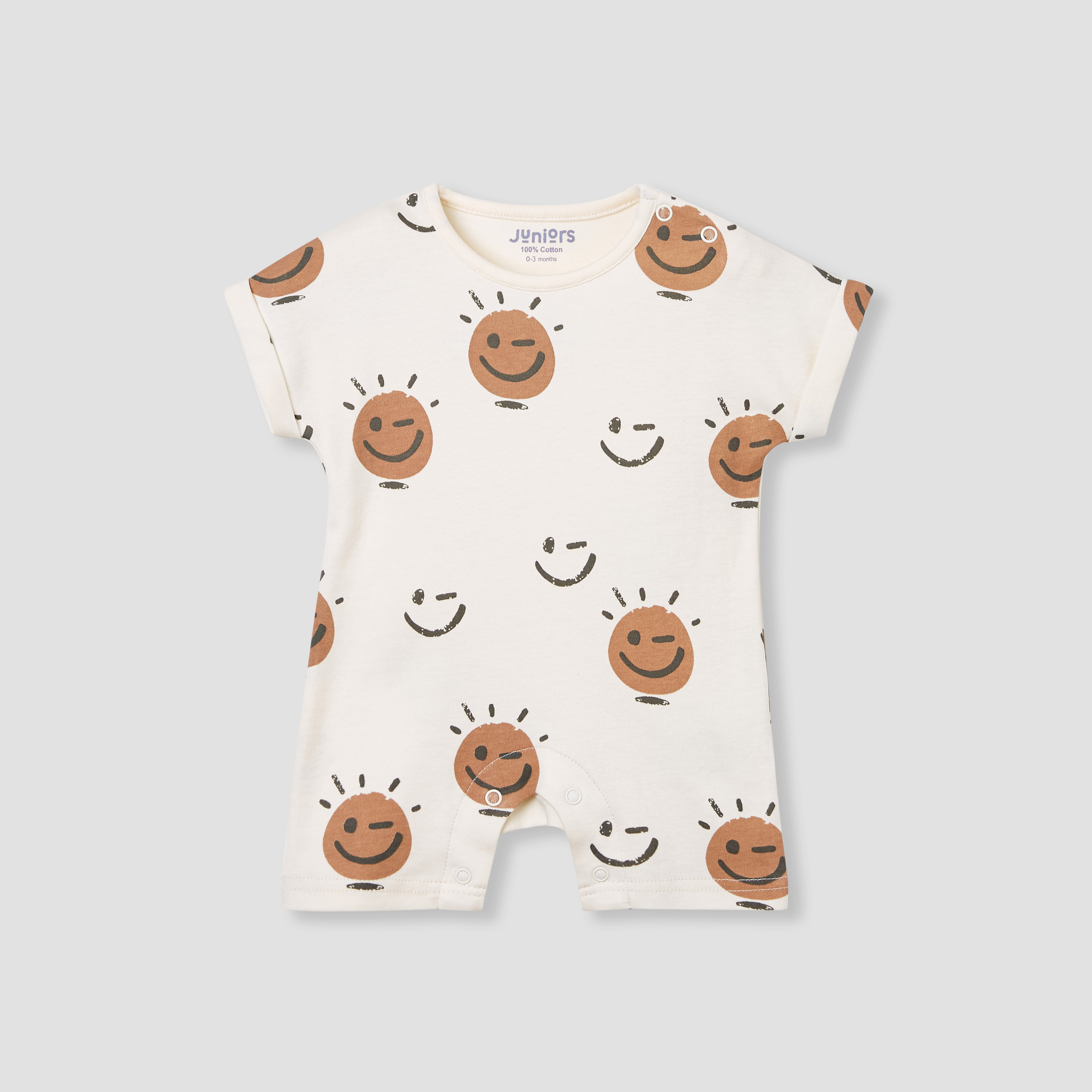 Juniors Printed Romper with Short Sleeves - Set of 3-baby-boys-clothing-rompers-image-3