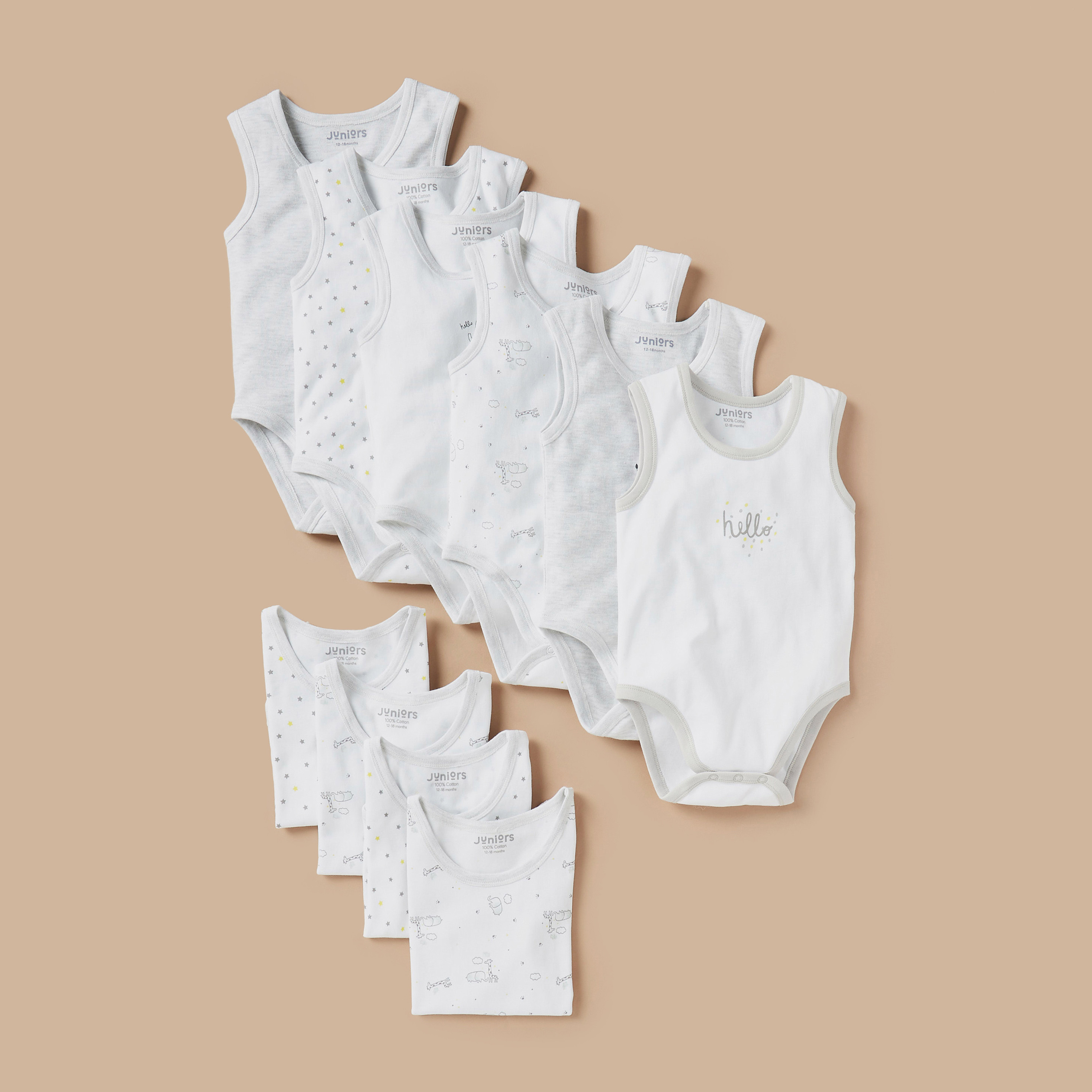 Juniors Safari Print Sleeveless Bodysuit - Set of 10-baby-boys-clothing-bodysuits-image-1
