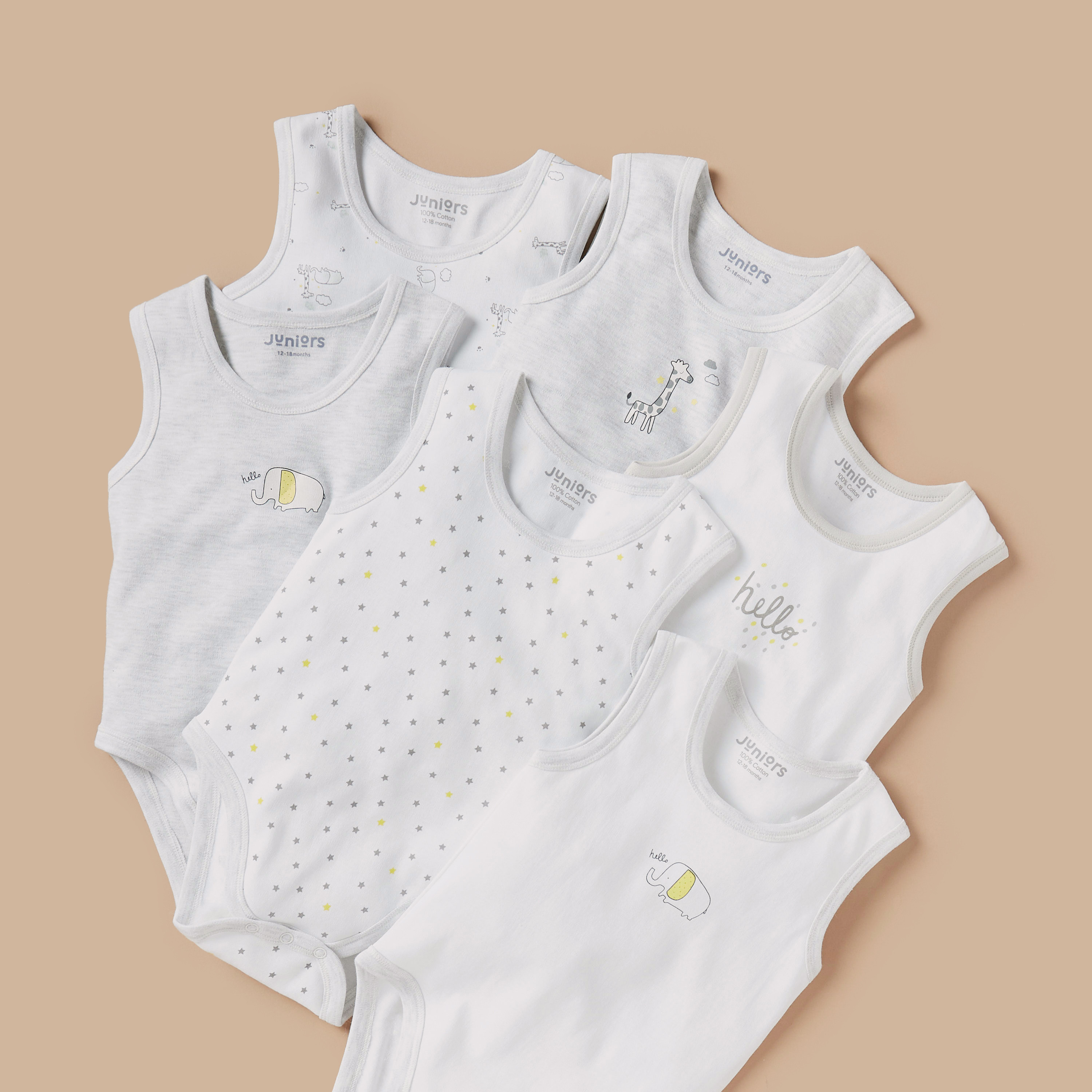 Juniors Safari Print Sleeveless Bodysuit - Set of 10-baby-boys-clothing-bodysuits-image-2