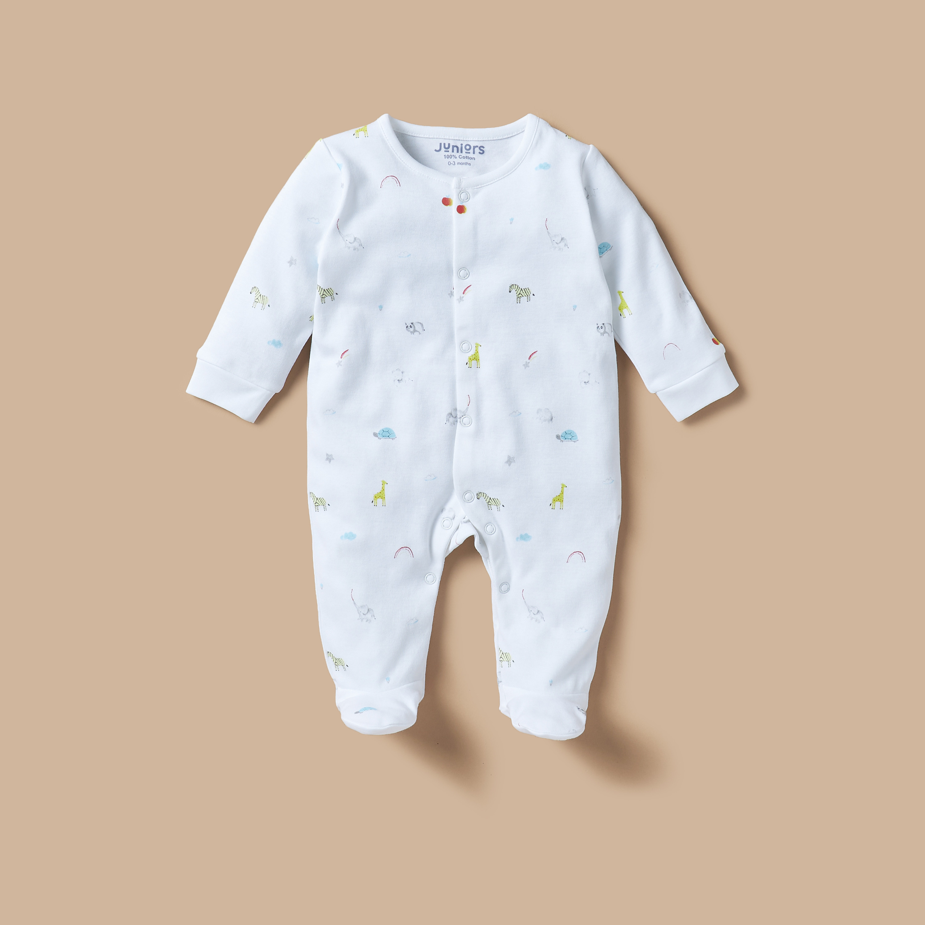 Juniors Printed Sleepsuit with Long Sleeves - Set of 5-baby-girls-clothing-nightwear-sleepsuits-image-2