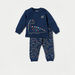 Juniors Dinosaur Print Long Sleeves Sweatshirt and Pyjama Set-Pyjama Sets-thumbnailMobile-0