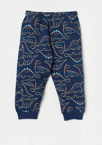 Juniors Dinosaur Print Long Sleeves Sweatshirt and Pyjama Set-Pyjama Sets-image-2