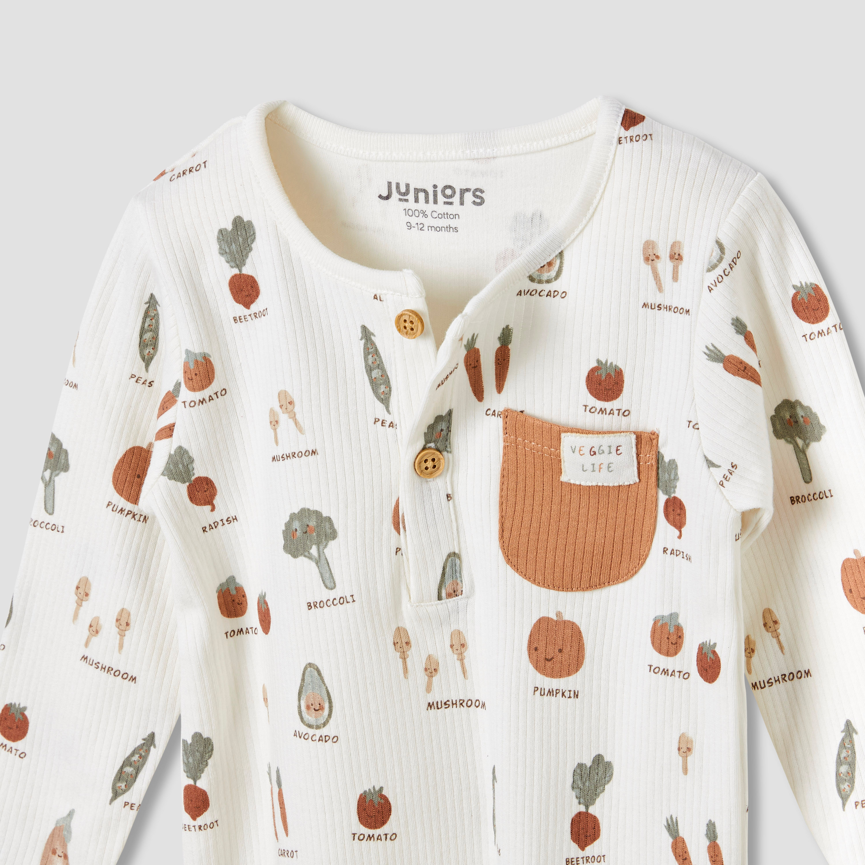 Juniors Round Neck Sleepsuit with Closed Feet - Cotton - Long Sleeves-baby-boys-clothing-nightwear-sleepsuits-image-3