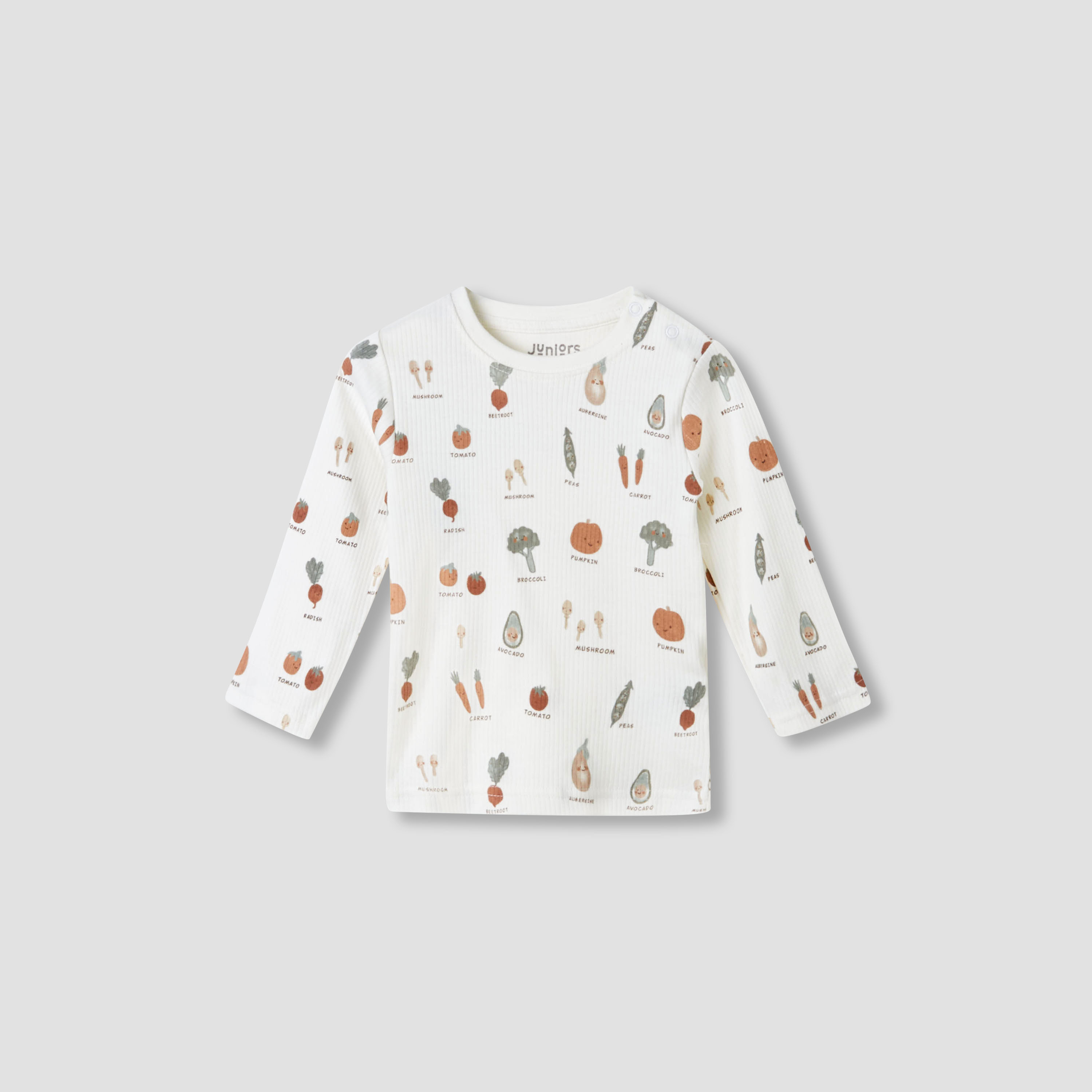 Juniors Boys T-shirt and Dungaree Set with Vegetable Print - Cotton - Long Sleeves - Crew Neck-baby-boys-clothing-setsandcoords-image-3