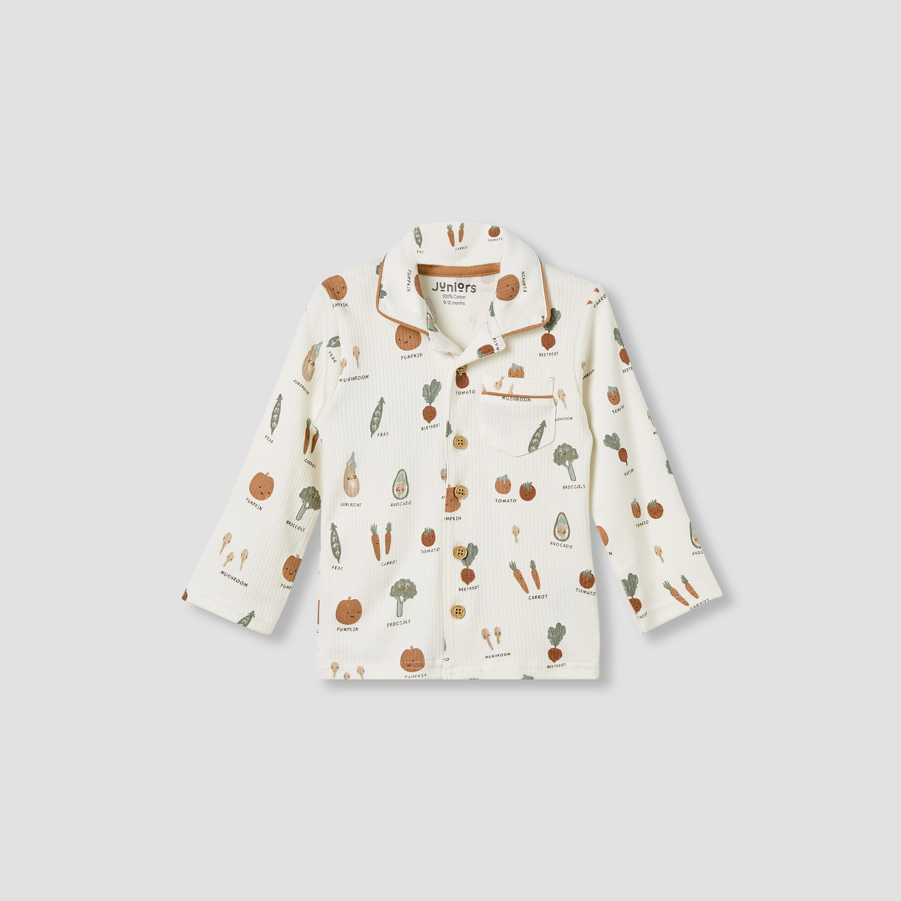 Juniors Pyjama Set with Vegetable Print - Cotton - Long Sleeves - Collar-baby-boys-clothing-nightwear-pyjamasets-image-2