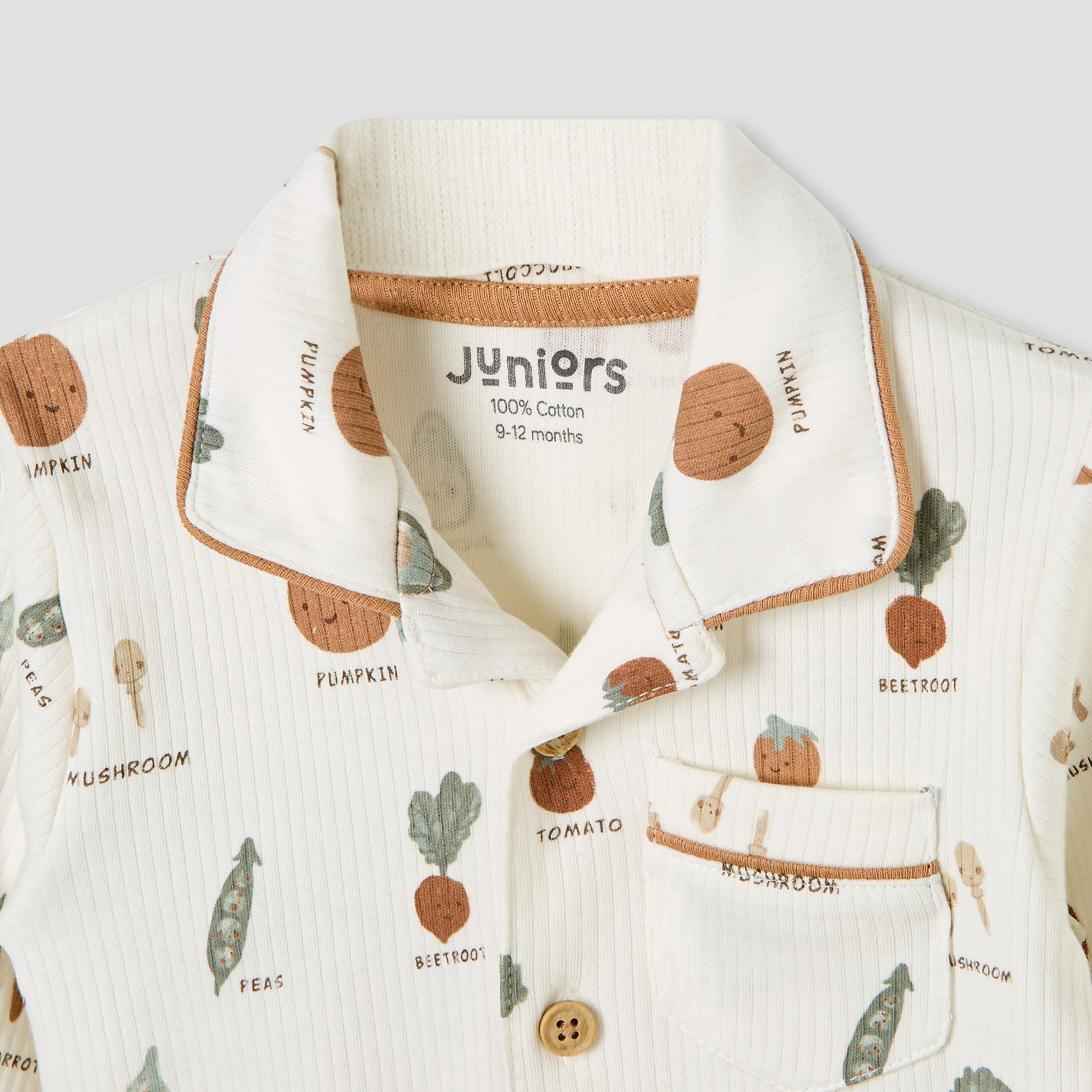 Juniors Pyjama Set with Vegetable Print - Cotton - Long Sleeves - Collar-baby-boys-clothing-nightwear-pyjamasets-image-4