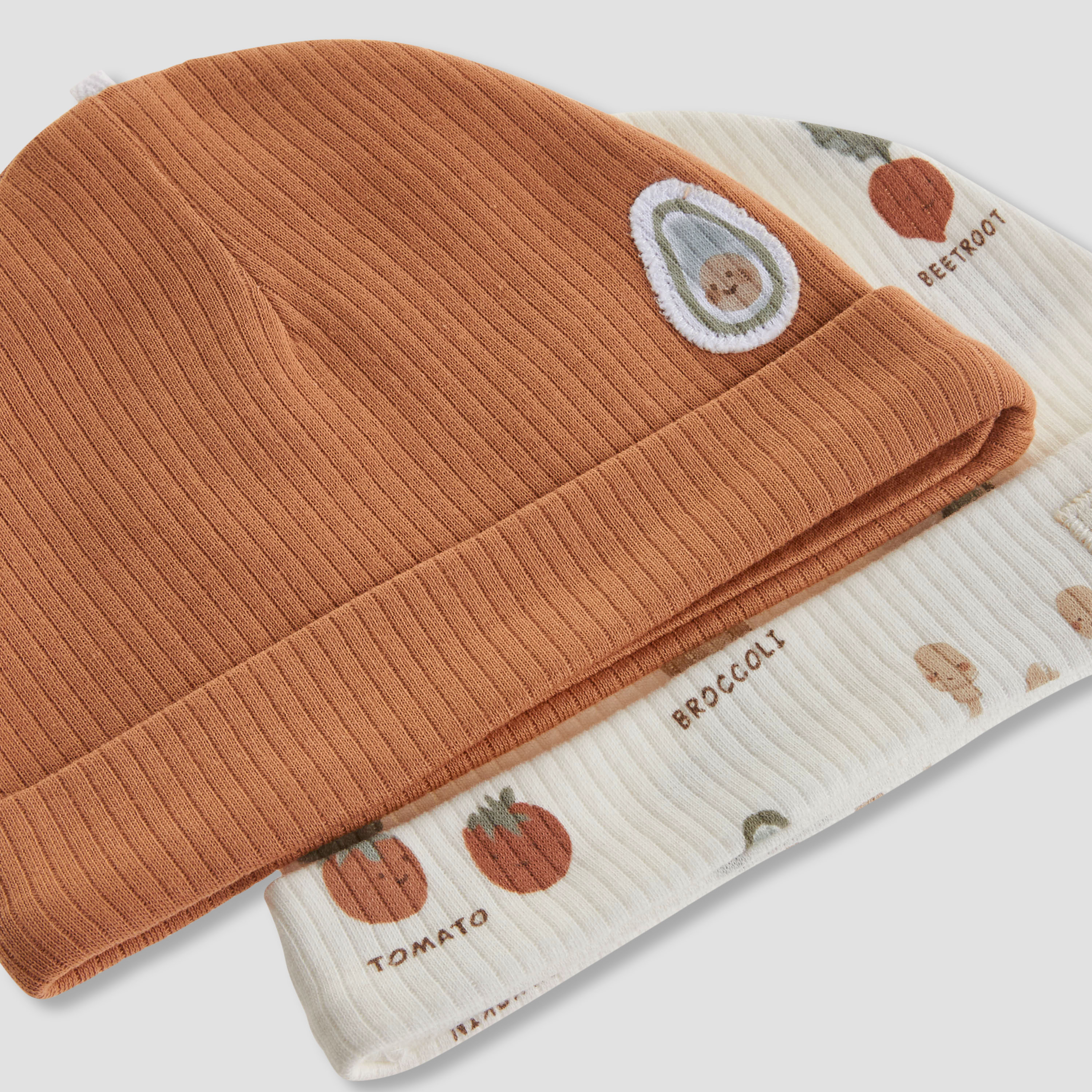 Juniors Baby Cap with Vegetable Print - Set of 2-baby-boys-accessories-caps-image-6