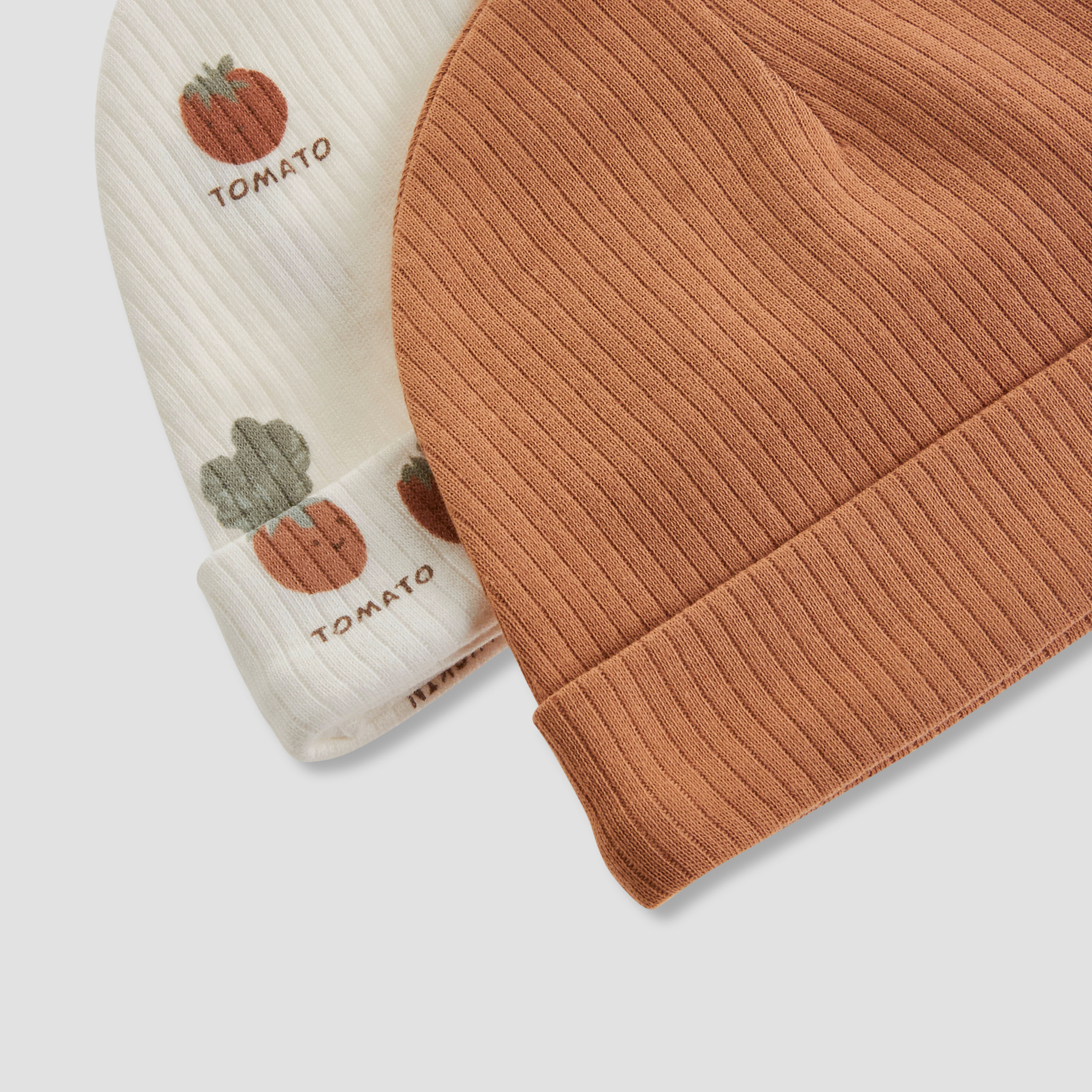 Juniors Baby Cap with Vegetable Print - Set of 2-baby-boys-accessories-caps-image-7