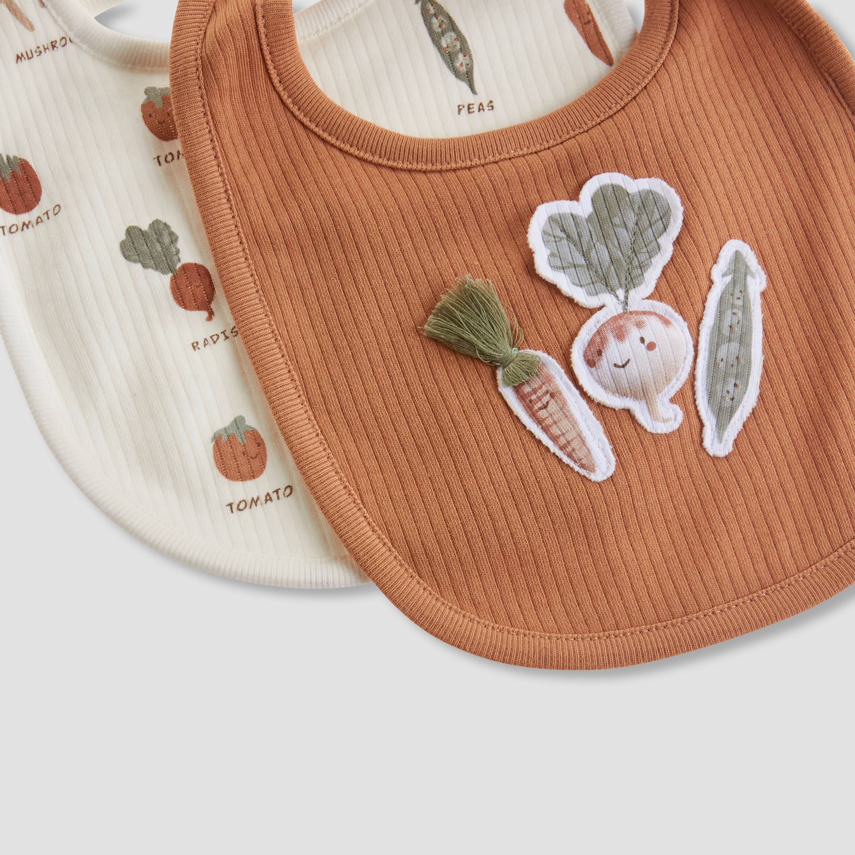 Juniors Baby Bib with Vegetable Print - Cotton - Set of 2-baby-feeding-bibs-image-5
