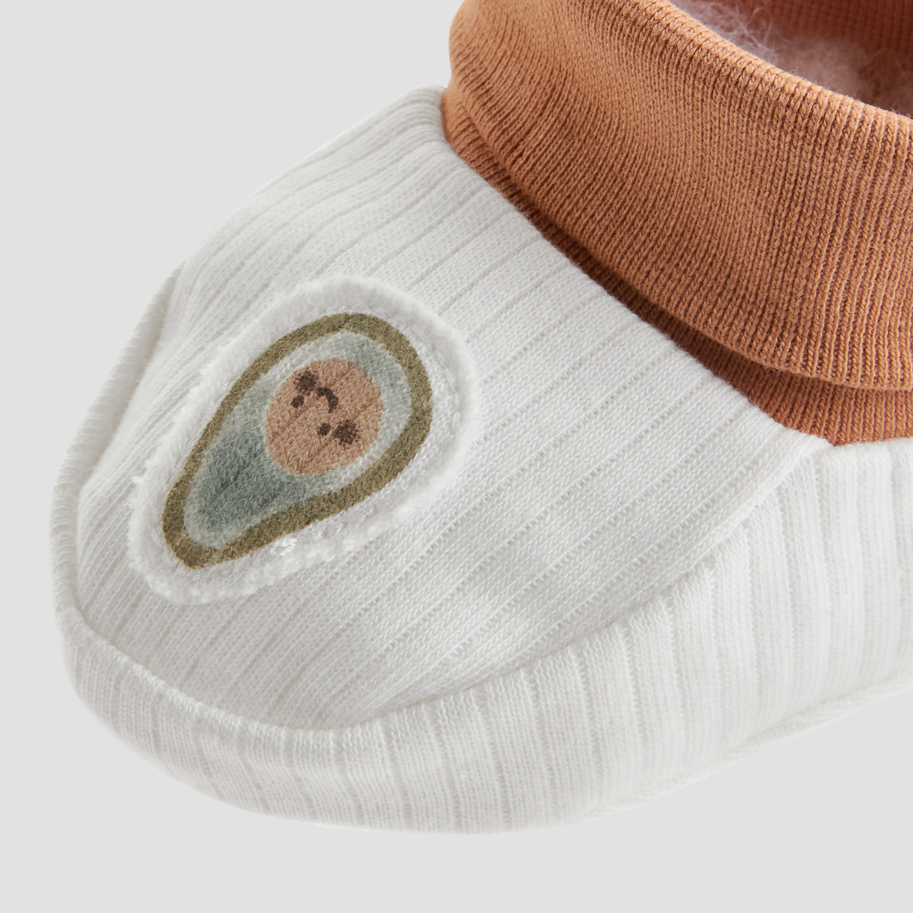 Juniors Boys Booties with Avocado Applique - Cotton-baby-boys-shoes-booties-image-4