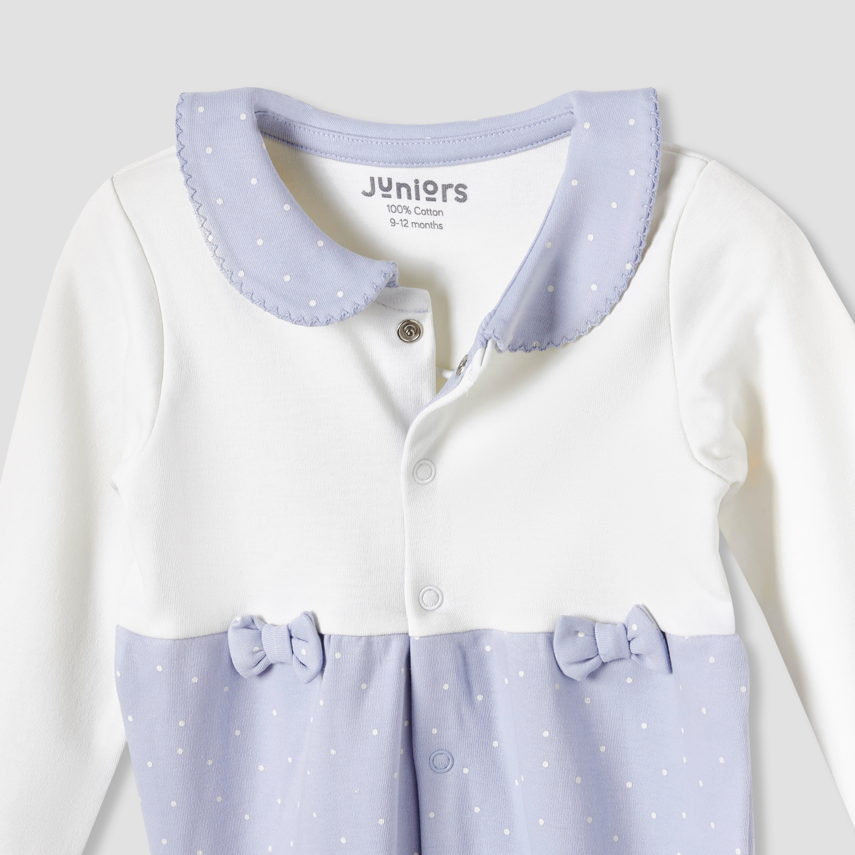 Juniors Peter Pan Collar Sleepsuit with Closed Feet - Cotton - Long Sleeves-baby-girls-clothing-nightwear-sleepsuits-image-3