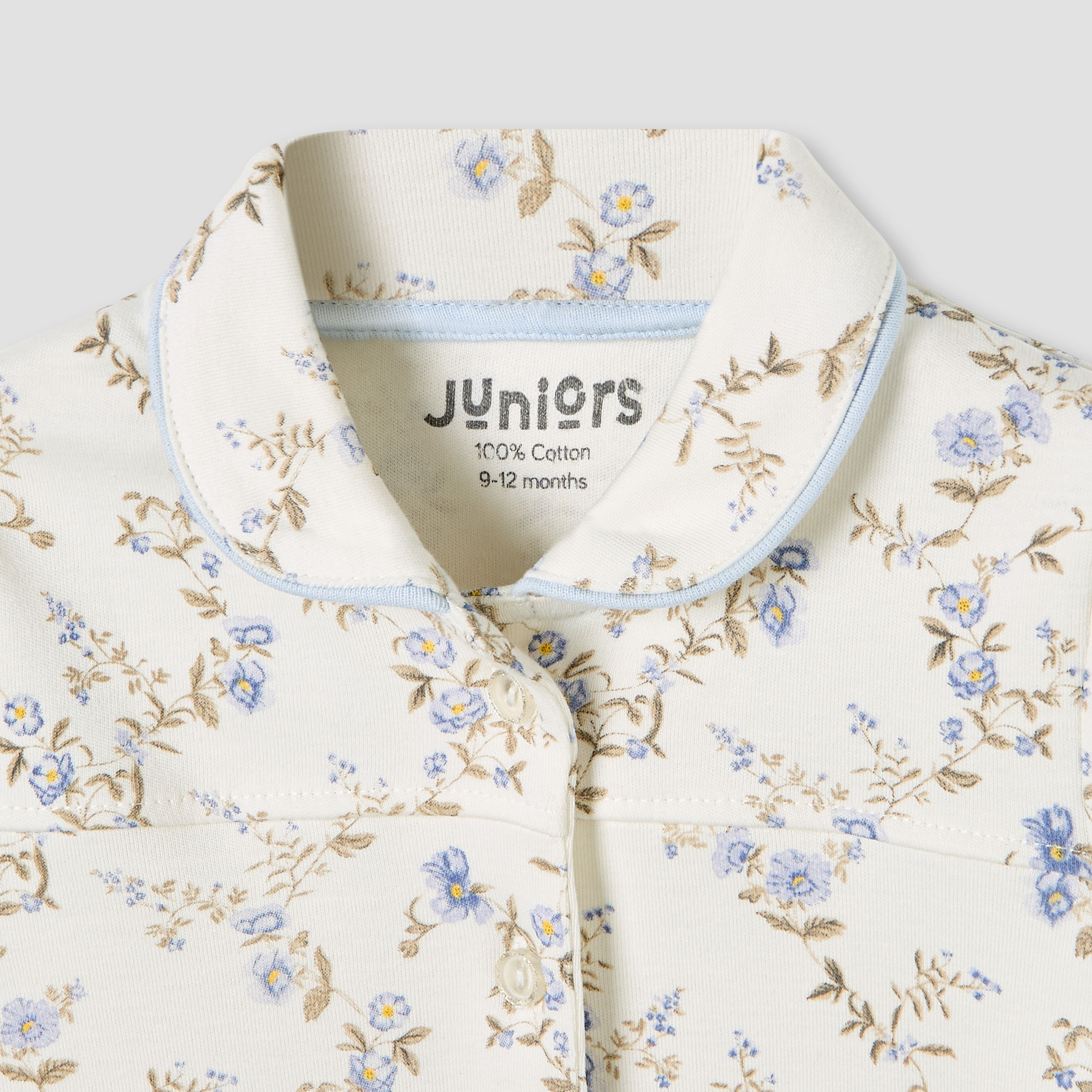 Juniors Pyjama Set with Floral Print - Cotton - Long Sleeves - Collar-baby-girls-clothing-nightwear-pyjamasets-image-4