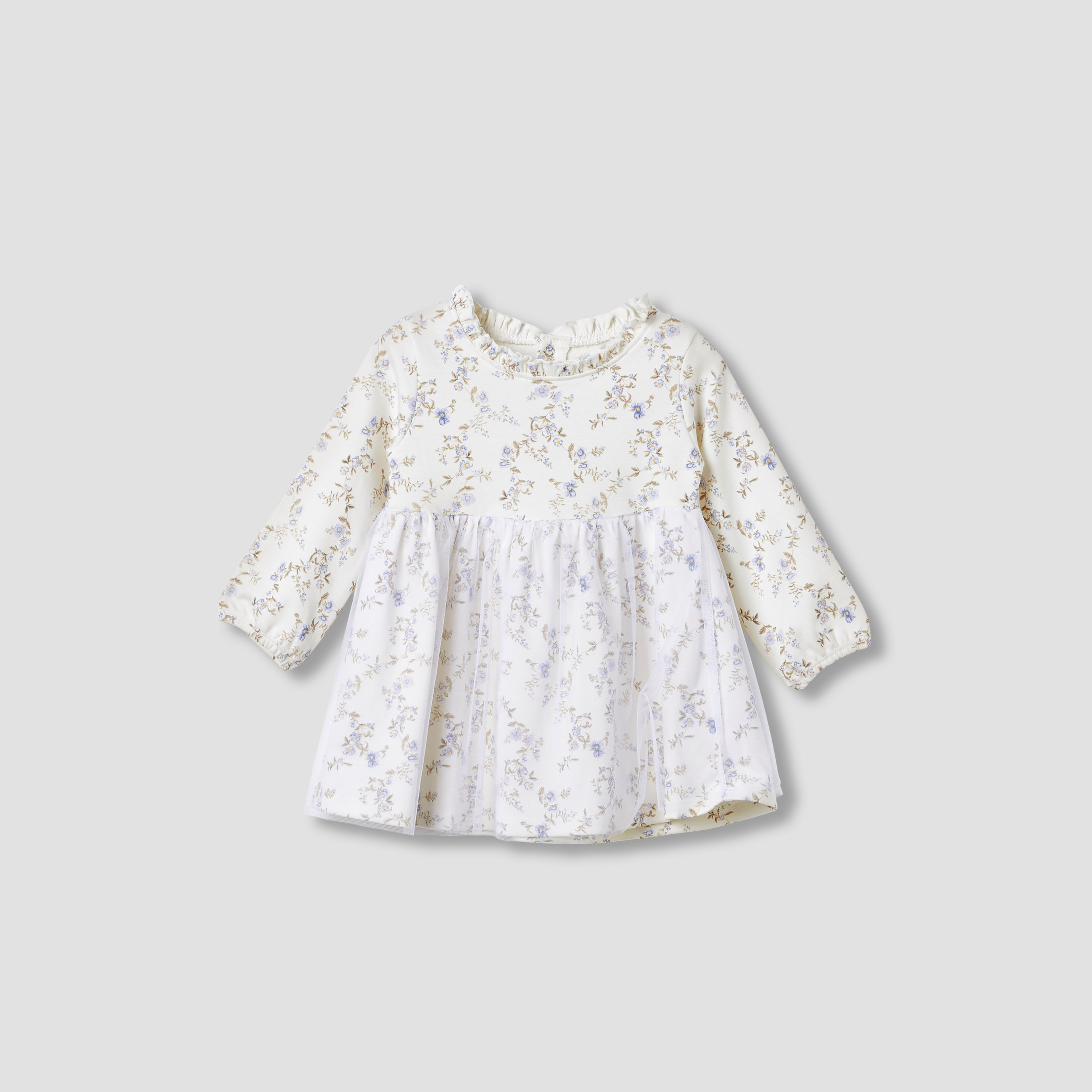 Juniors Girls Dress with Floral Print - Cotton - Long Sleeves - Round Neck-baby-girls-clothing-dressesandjumpsuits-image-1