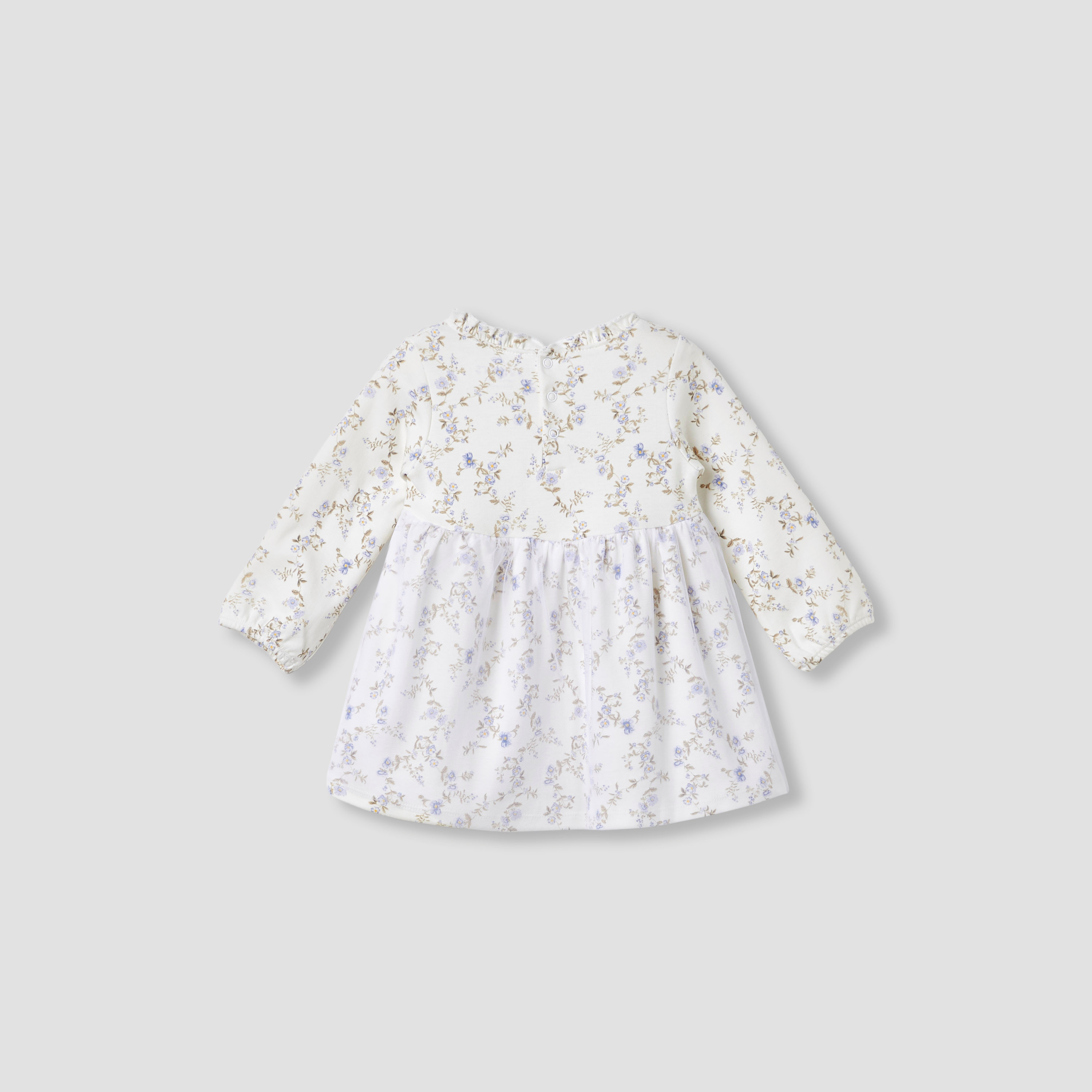Juniors Girls Dress with Floral Print - Cotton - Long Sleeves - Round Neck-baby-girls-clothing-dressesandjumpsuits-image-2