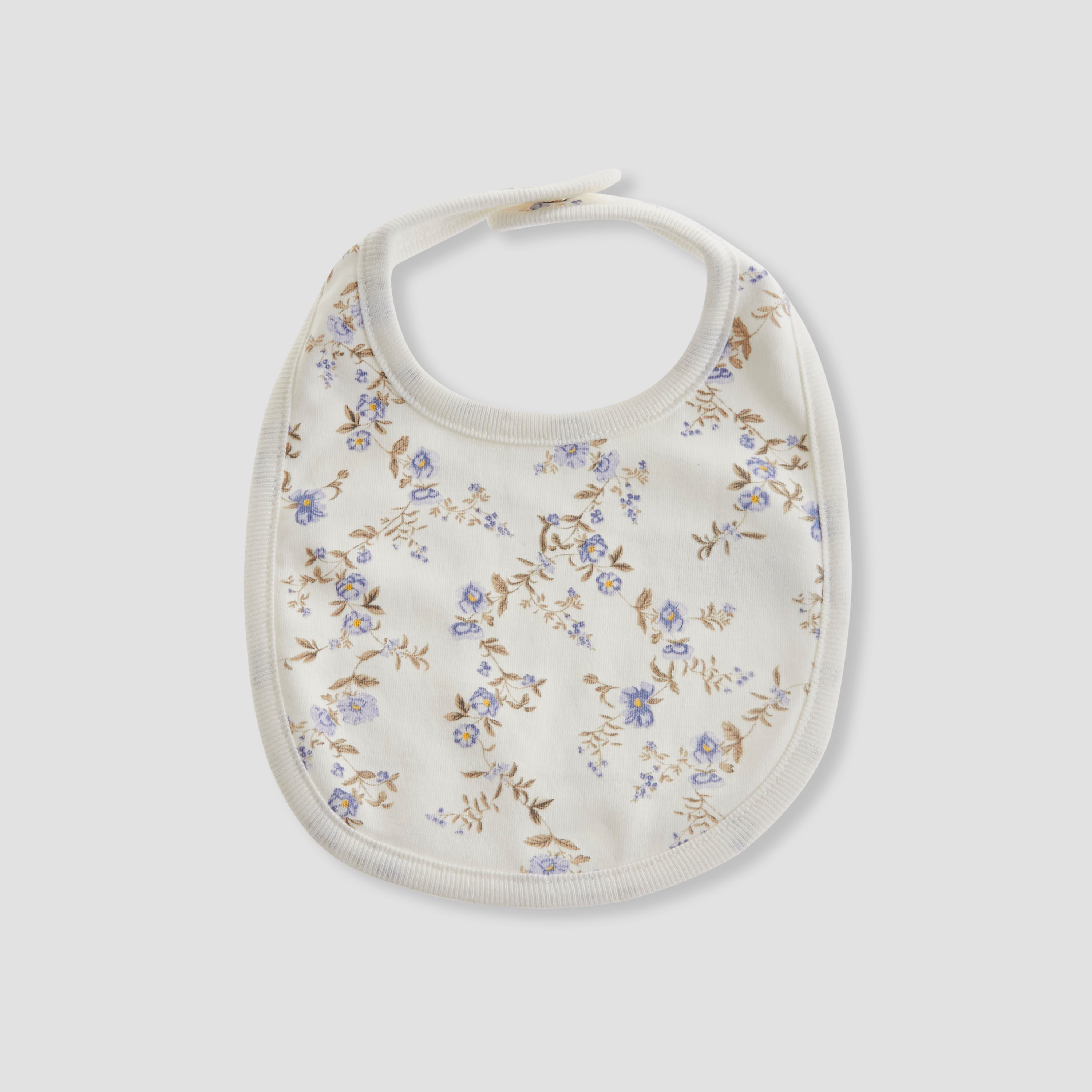 Juniors Baby Bib with Floral Print - Cotton-baby-feeding-bibs-image-1