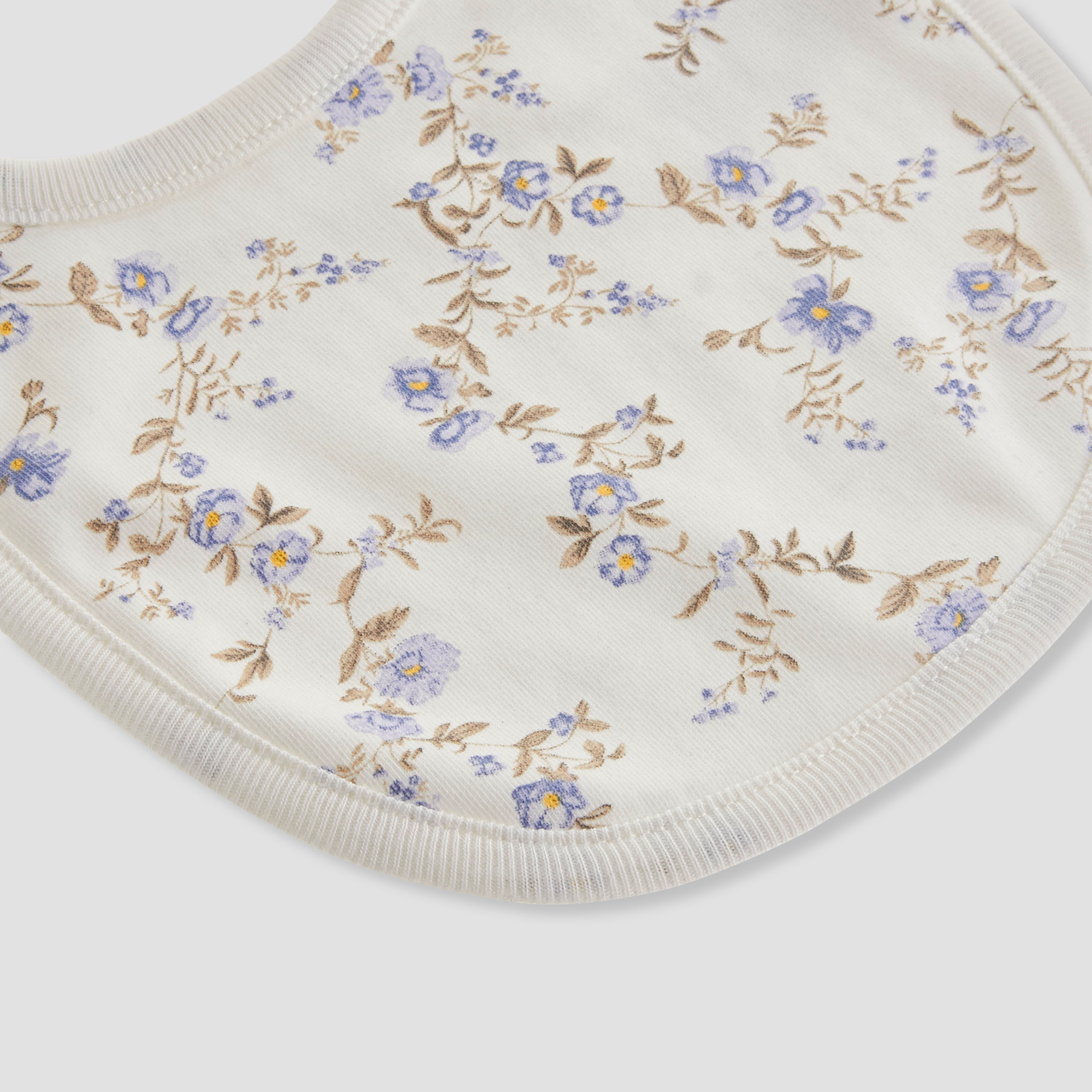 Juniors Baby Bib with Floral Print - Cotton-baby-feeding-bibs-image-3