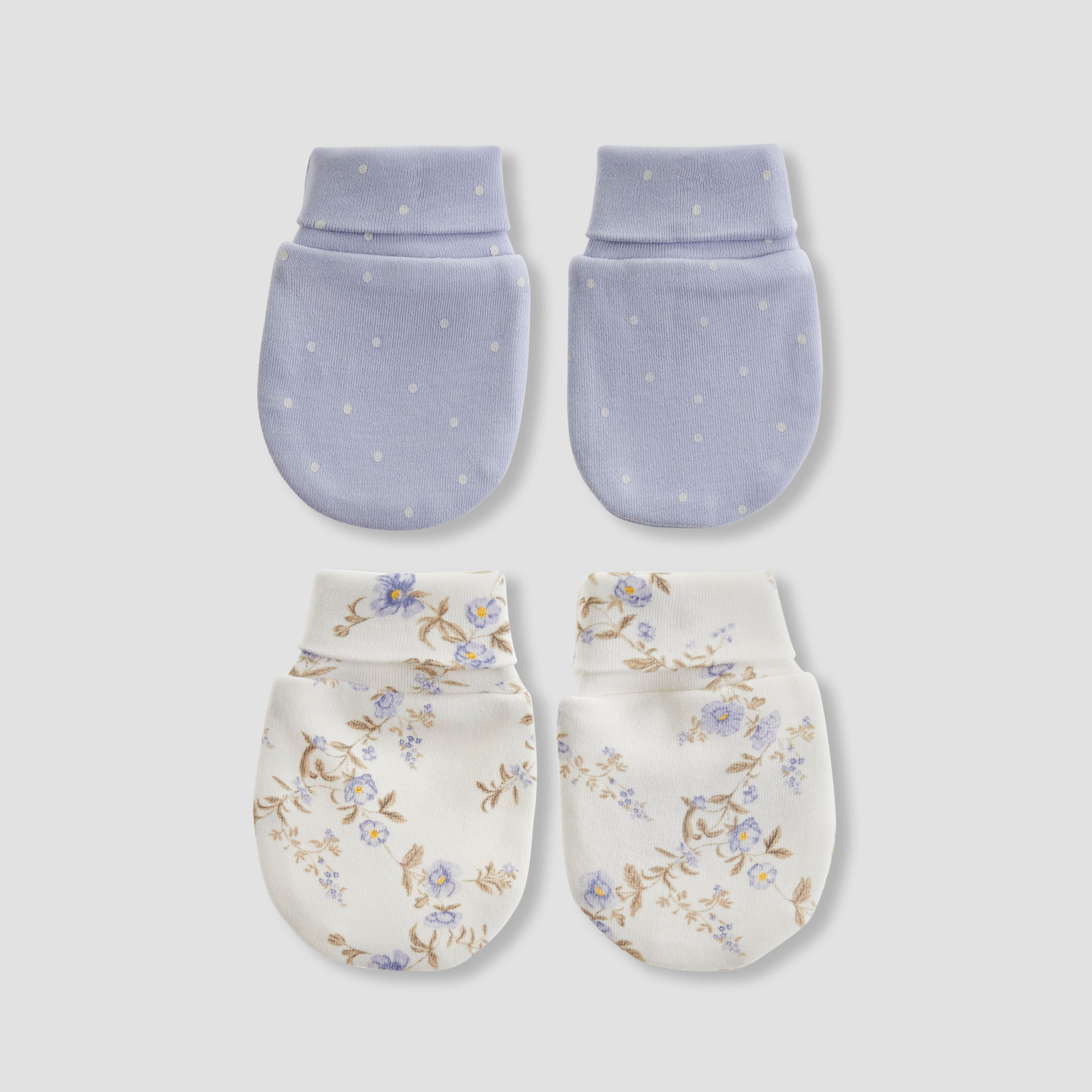 Juniors Girls Mittens with Assorted Print - Cotton - Set of 2-baby-girls-accessories-mittens-image-1