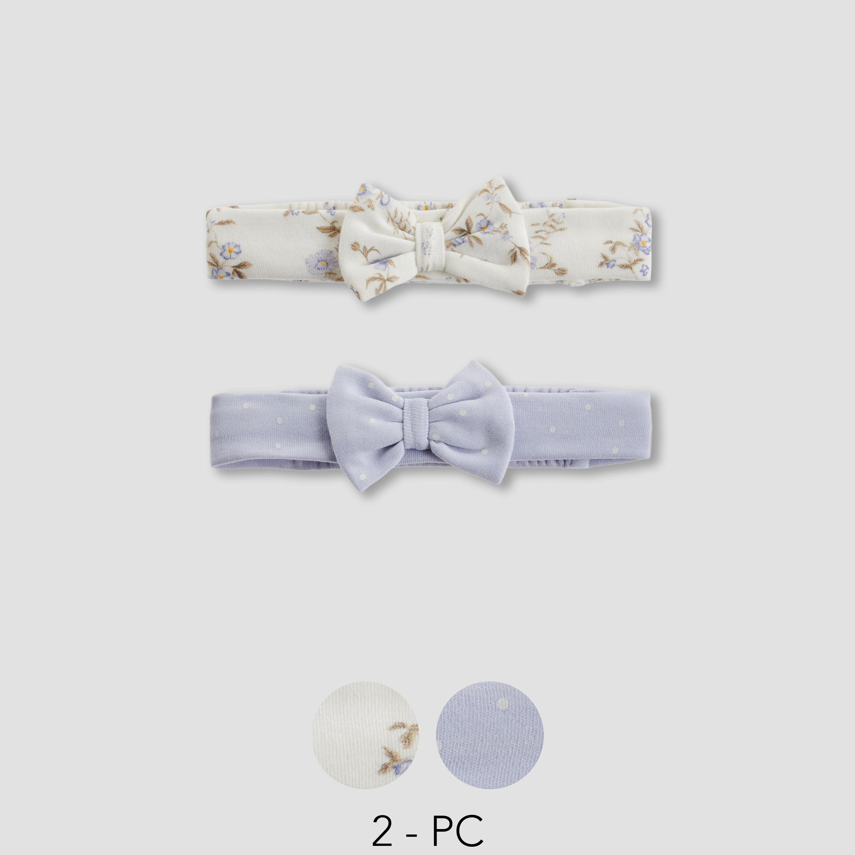 Juniors Girls Headband with Bow Applique - Cotton - Set of 2-baby-girls-accessories-hairaccessories-image-1