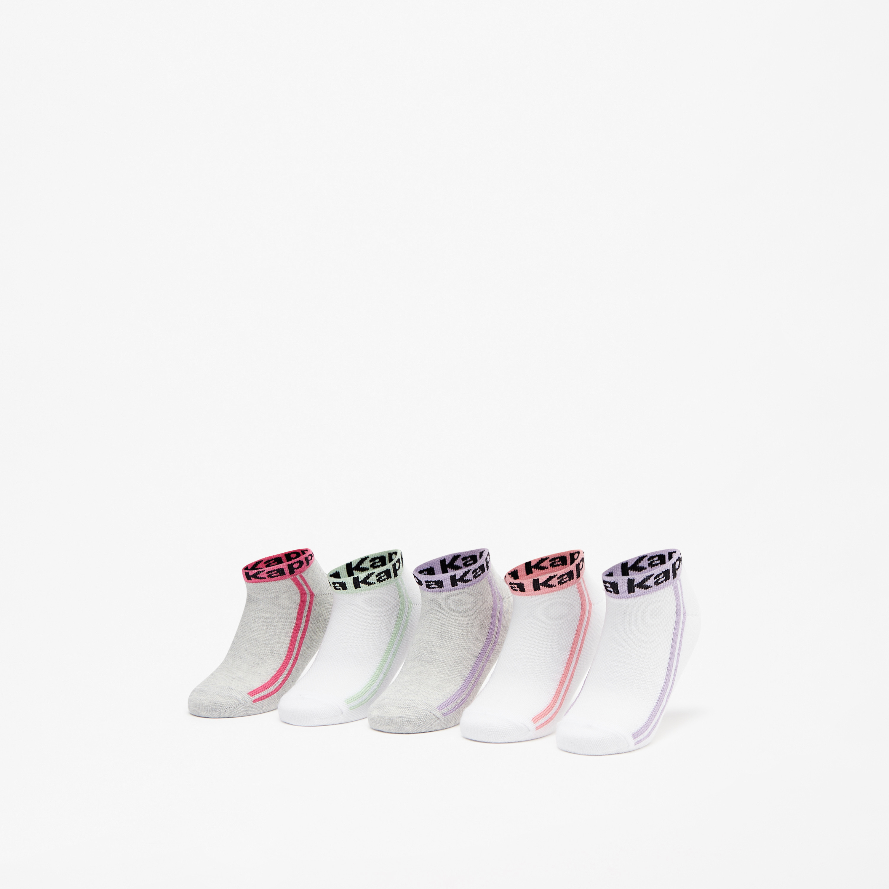 Shop Kappa Logo Print Ankle Length Sports Socks Set of 5 Online