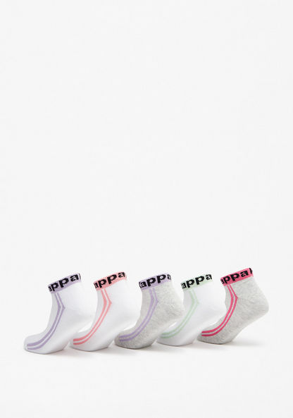 Kappa Logo Print Ankle Length Socks - Set of 5-Girl%27s Socks & Tights-image-2