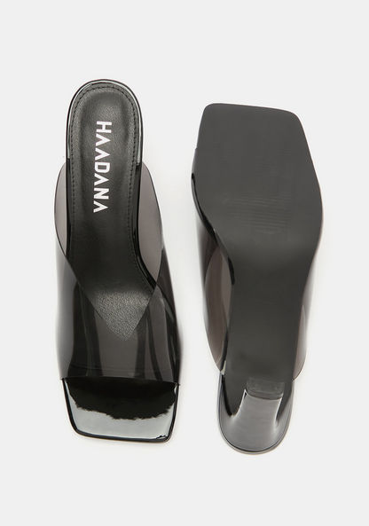 Haadana Solid Slip-On Sandals with Block Heels