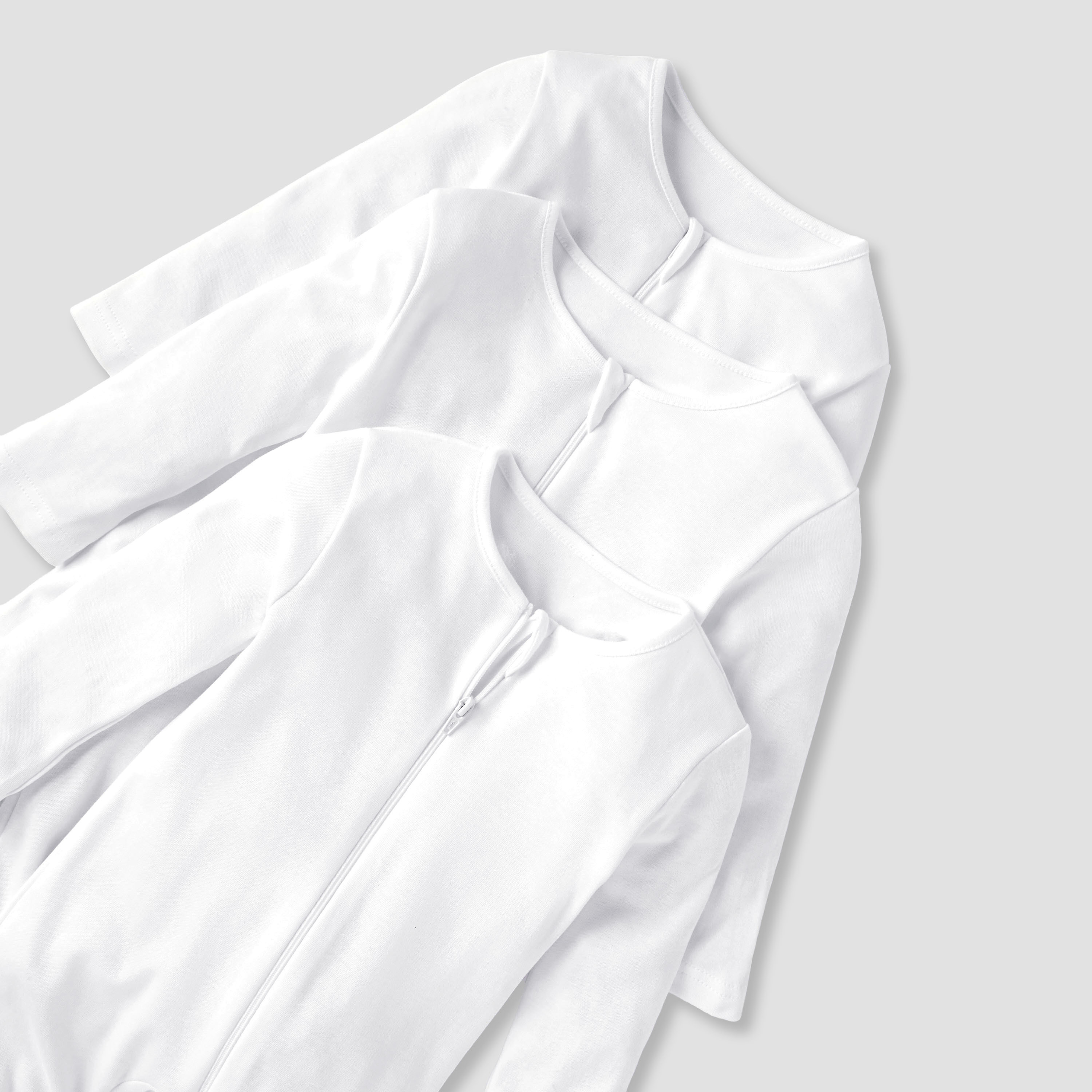 طقم بدلة نوم بأكمام طويلة وسحاب إغلاق 3 قطع سادة من جونيورز-baby-girls-clothing-multipacks-image-3