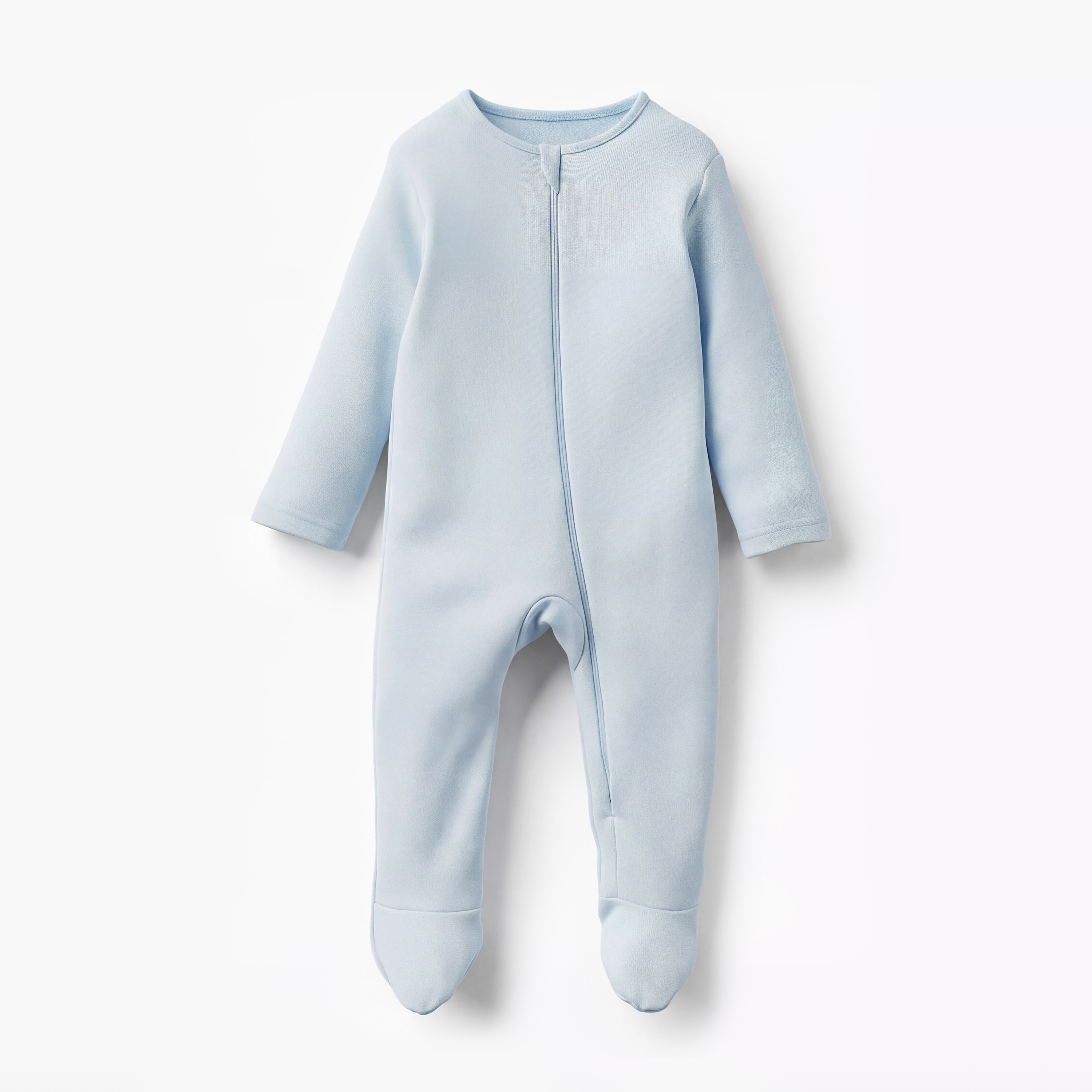 Juniors Solid Closed Feet Sleepsuit with Zip Closure - Set of 3-baby-girls-clothing-nightwear-sleepsuits-image-2