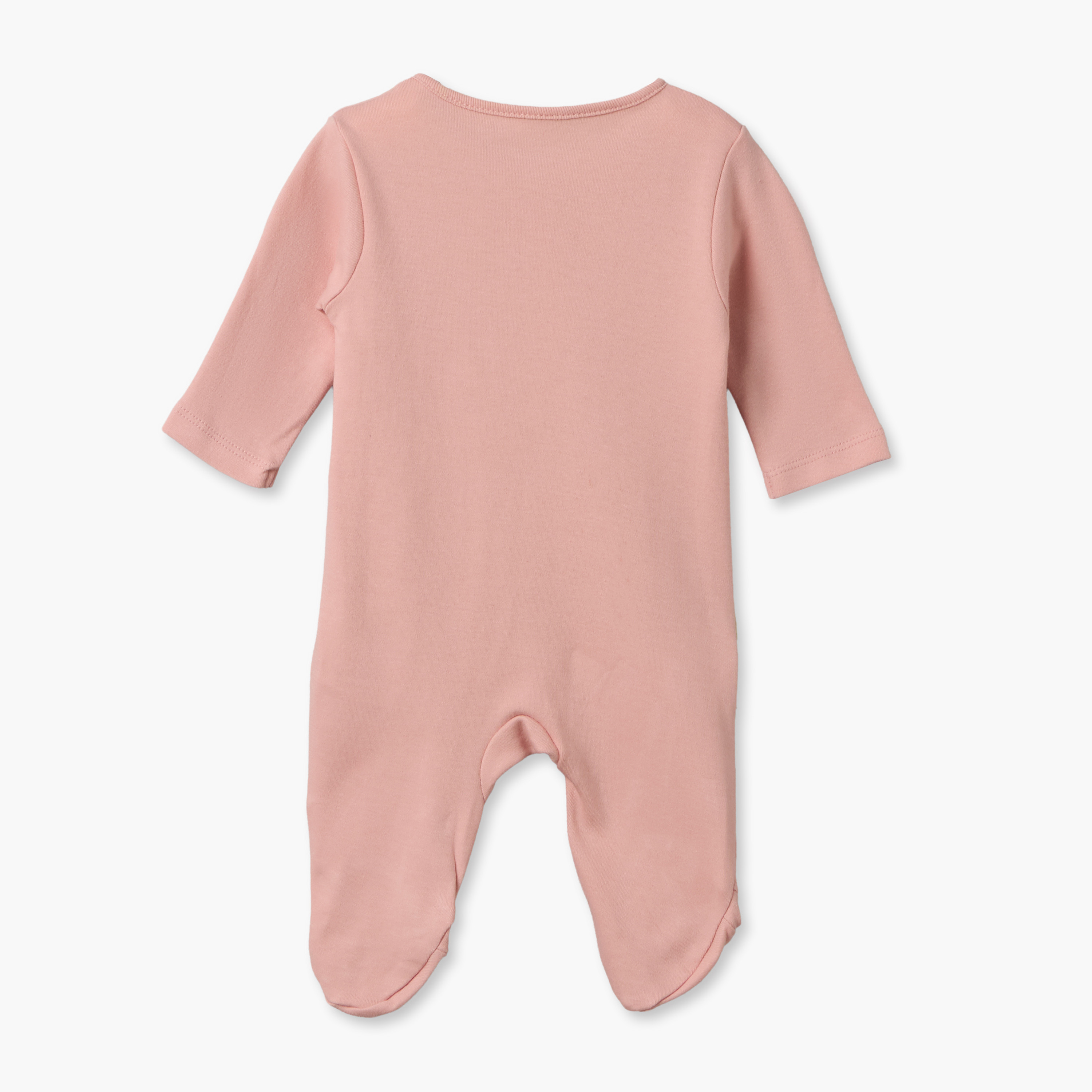 Juniors Solid Sleepsuit with Long Sleeves and Zip Closure - Set of 3-baby-girls-clothing-multipacks-image-3