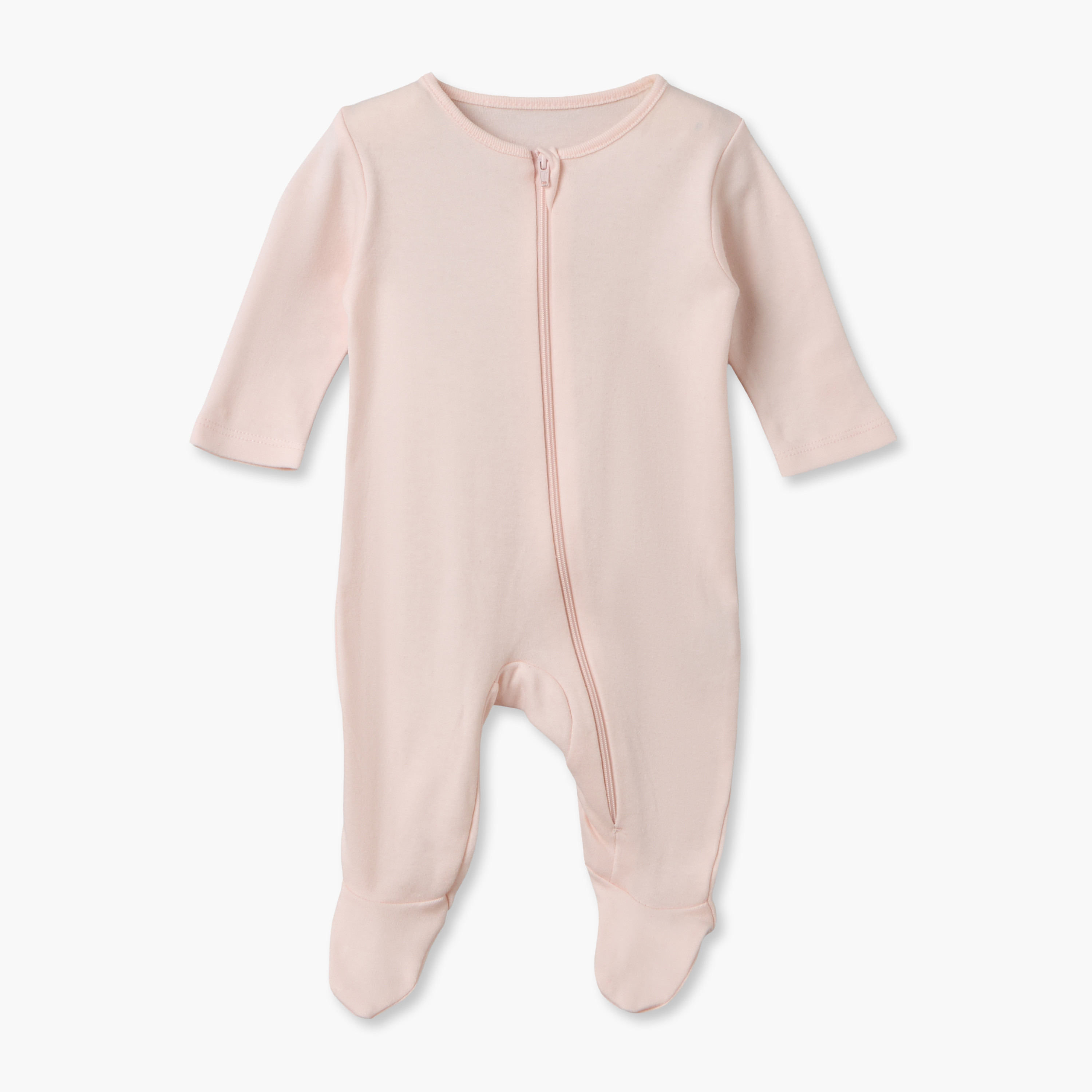 Juniors Solid Sleepsuit with Long Sleeves and Zip Closure - Set of 3-baby-girls-clothing-multipacks-image-6
