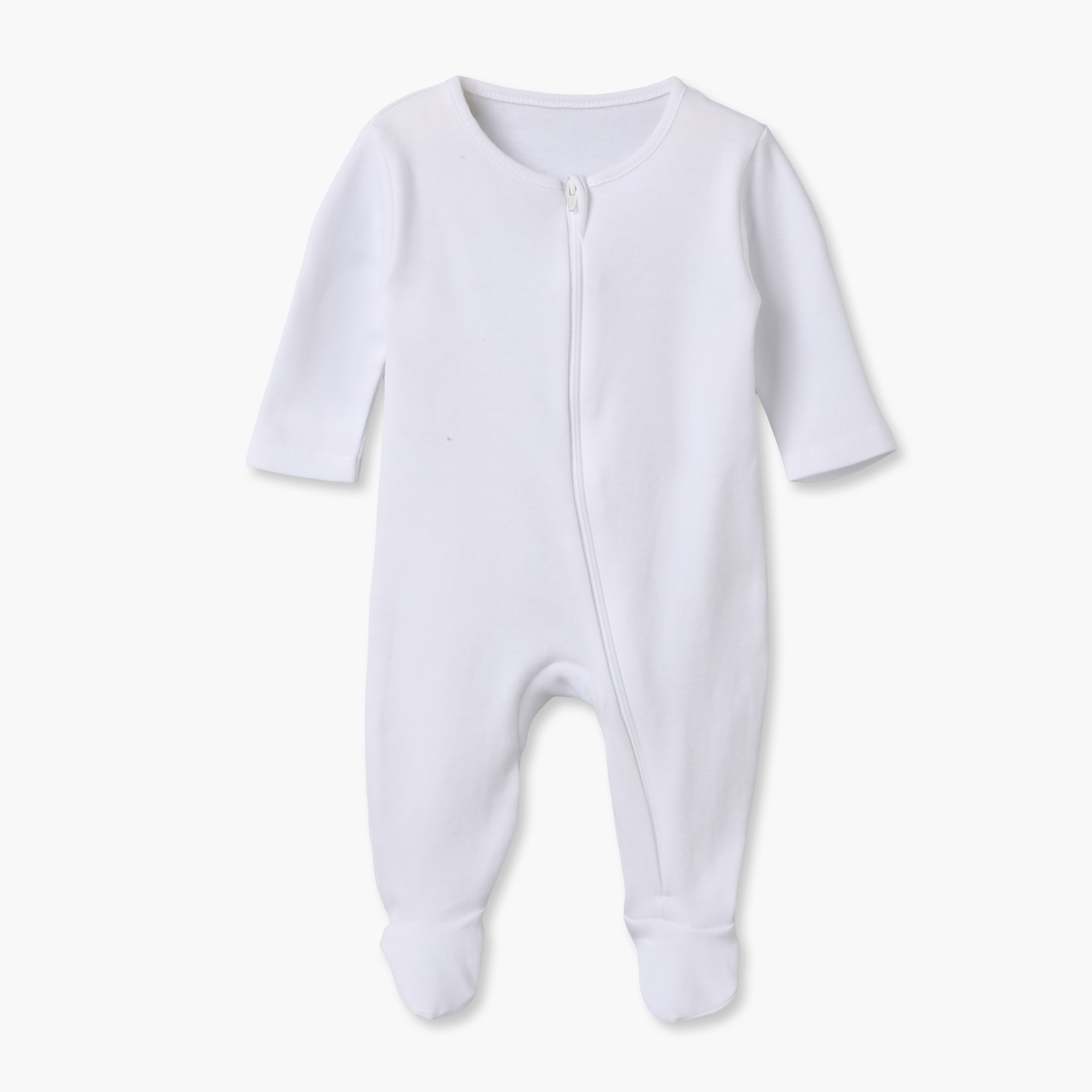Juniors Solid Sleepsuit with Long Sleeves and Zip Closure - Set of 3-baby-girls-clothing-multipacks-image-7