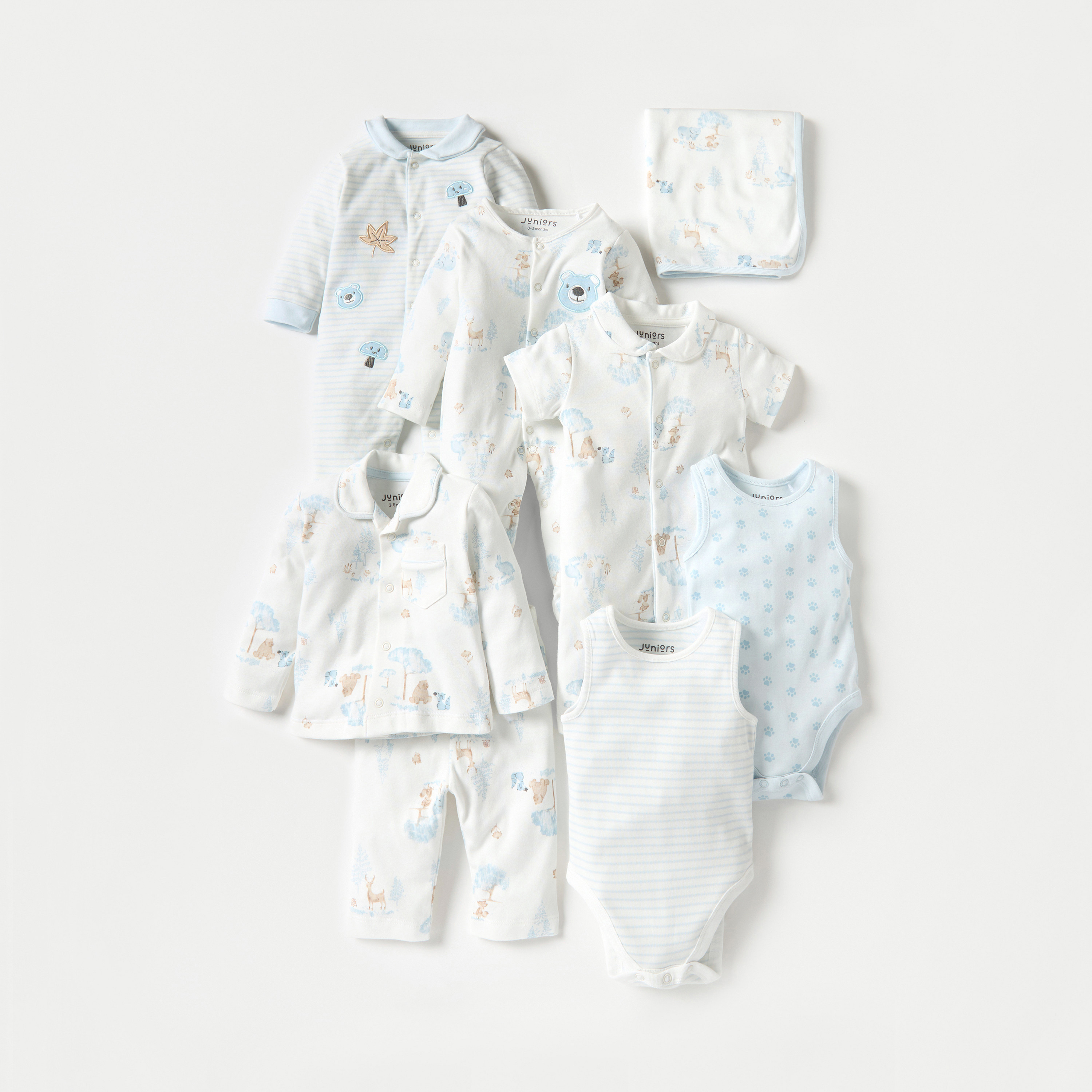 بودي سوت دون أكمام بأزرار إغلاق كبس وطبعات من جونيورز - طقم من 2 قطع-baby-boys-clothing-bodysuits-image-6