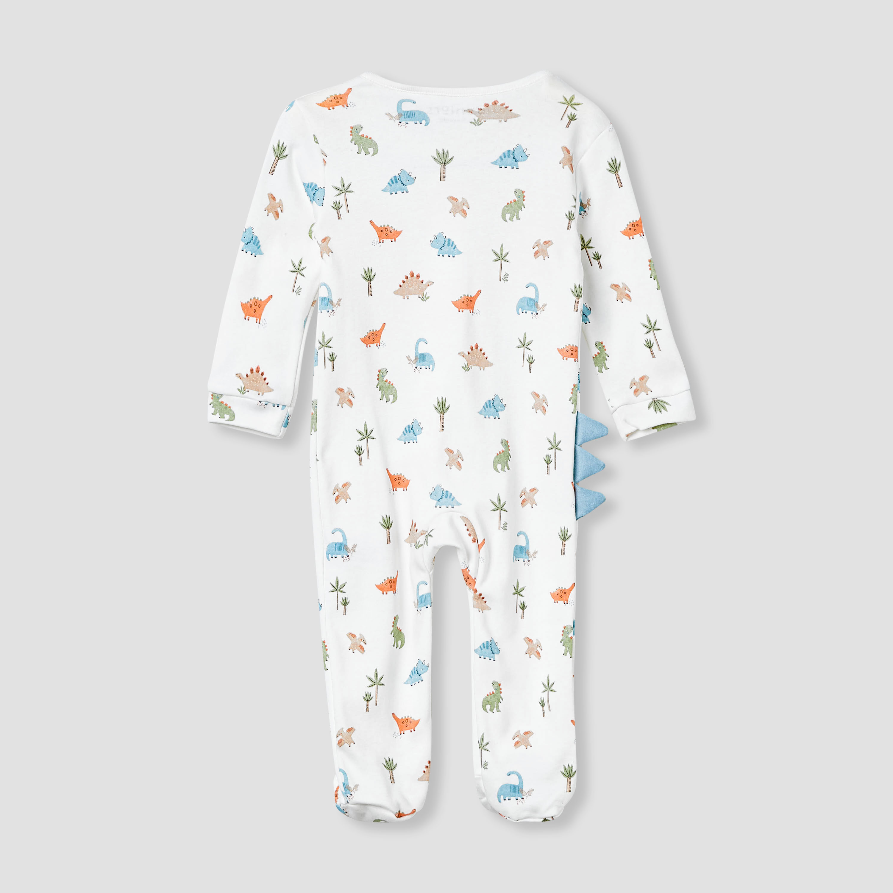 Juniors Dinosaur Print Sleepsuit with Long Sleeves-baby-boys-clothing-nightwear-sleepsuits-image-2