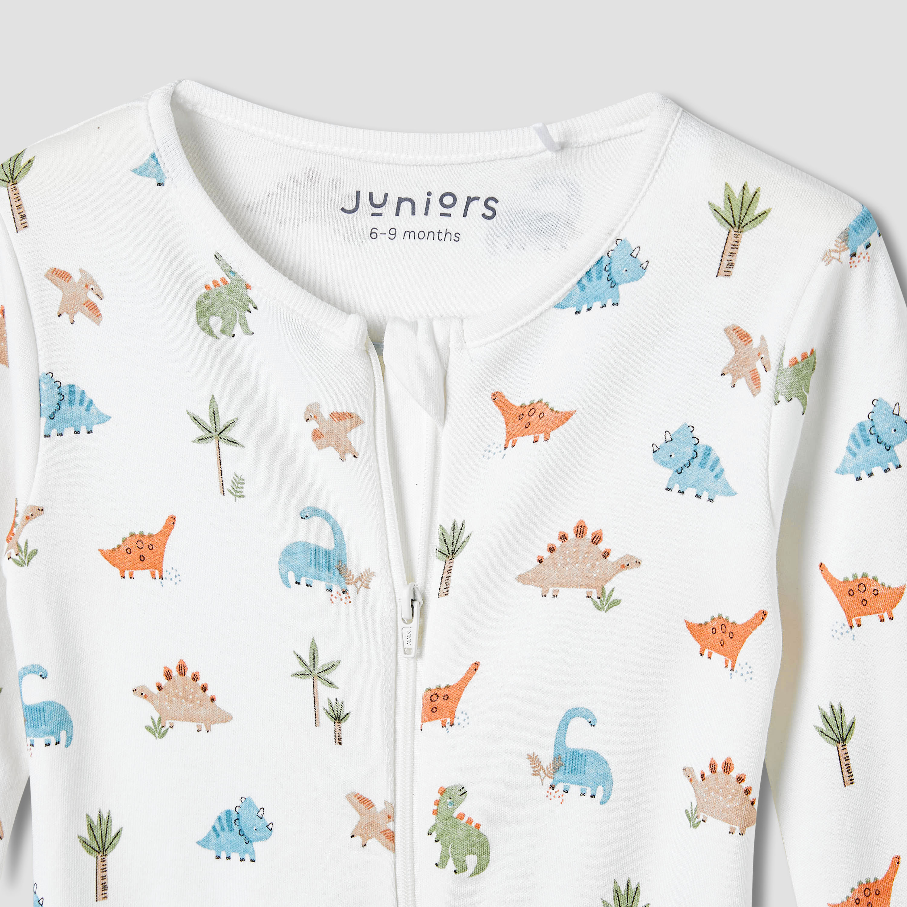Juniors Dinosaur Print Sleepsuit with Long Sleeves-baby-boys-clothing-nightwear-sleepsuits-image-3
