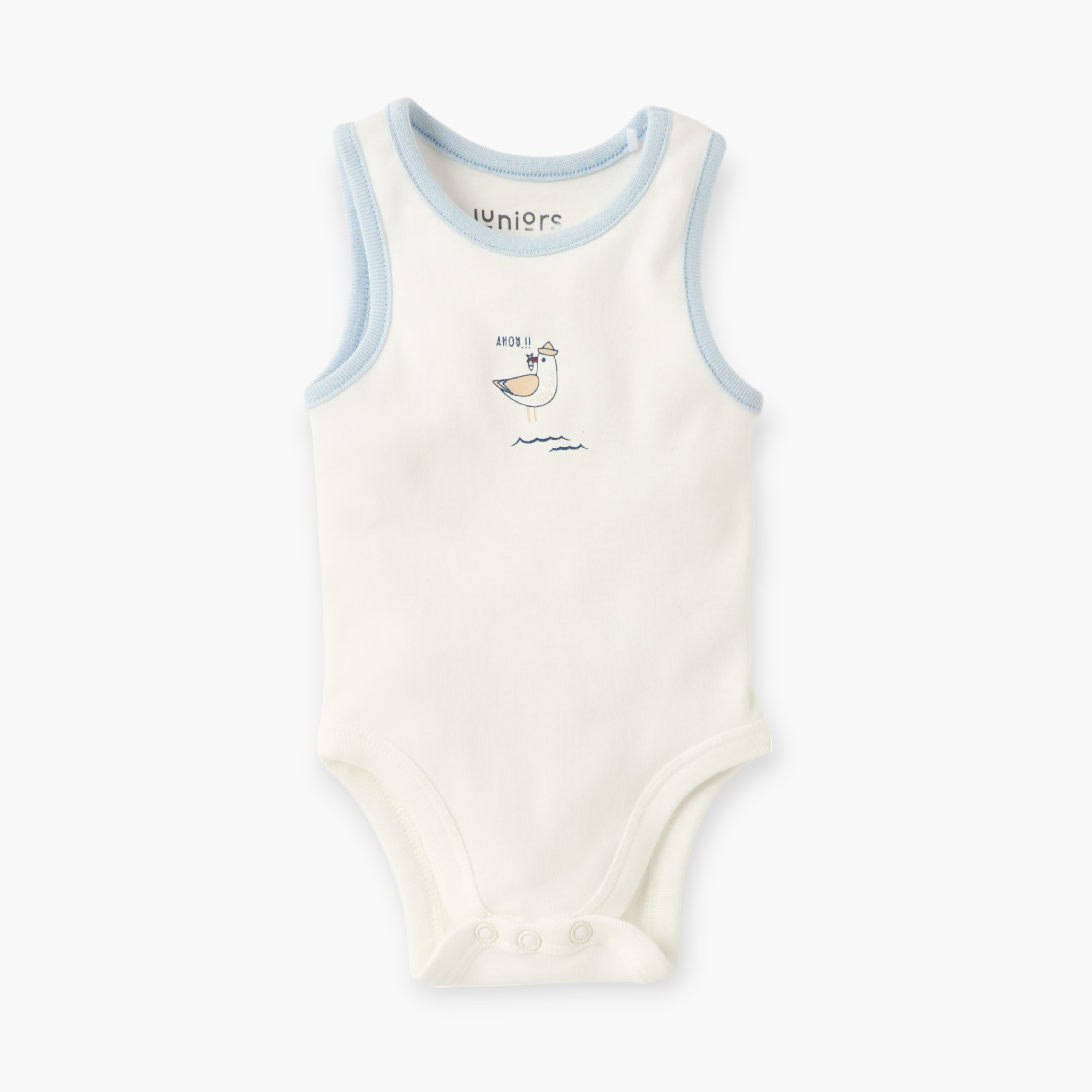 Juniors Printed Sleeveless Bodysuit with Round Neck - Set of 2-baby-boys-clothing-bodysuits-image-3