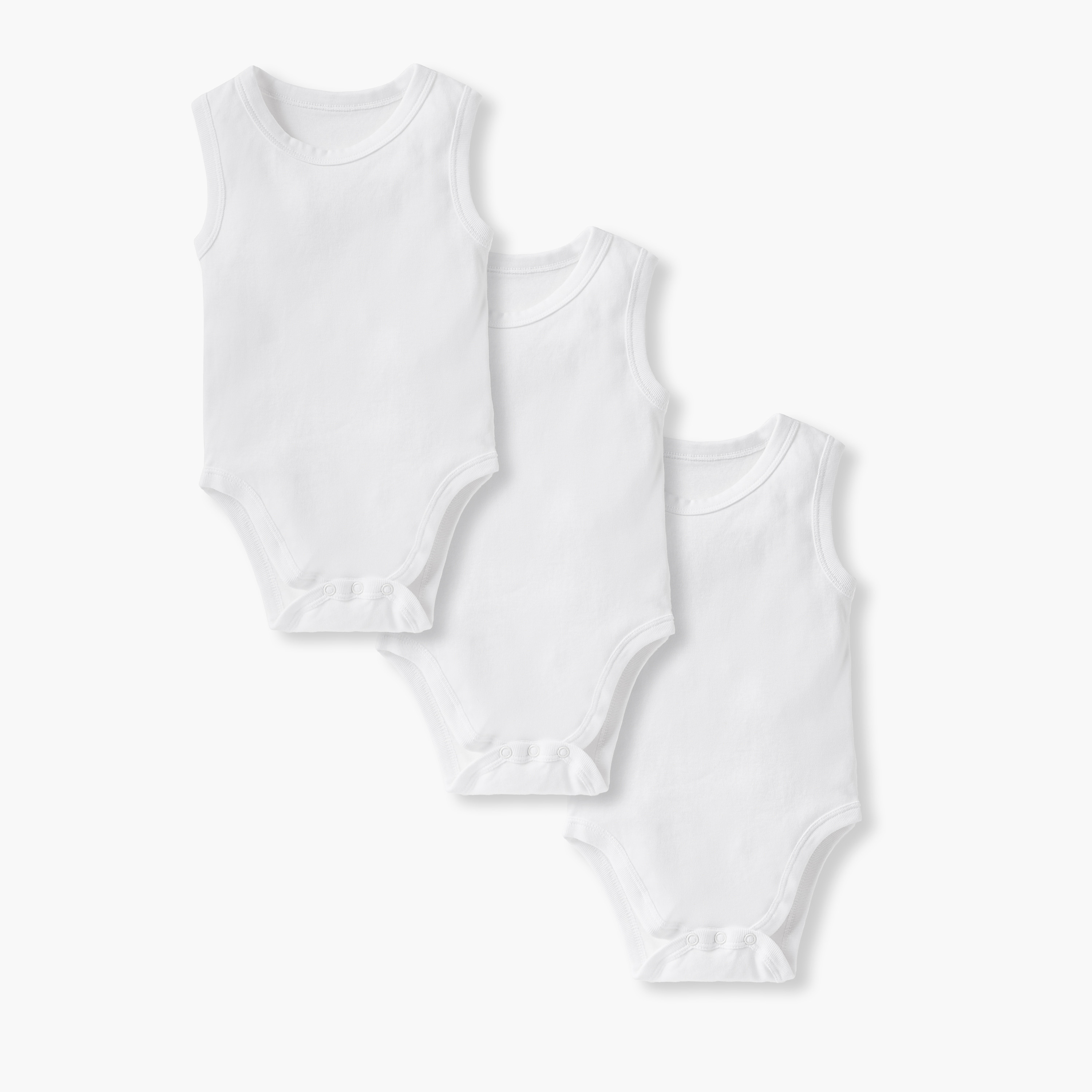 بودي سوت سادة دون أكمام بأزرار إغلاق من جونيورز - طقم من 3 قطع-baby-boys-clothing-bodysuits-image-4