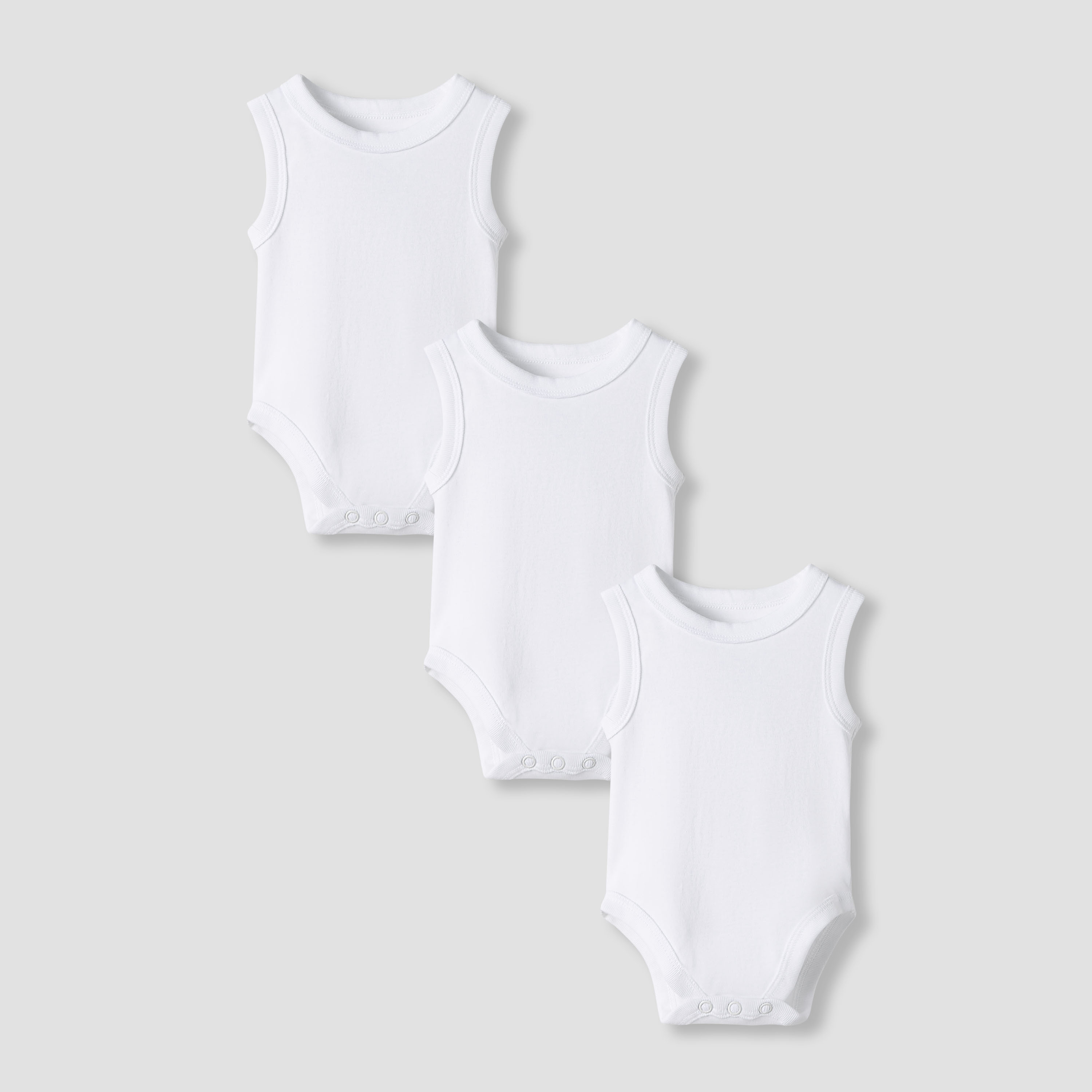 بودي سوت سادة دون أكمام بأزرار إغلاق من جونيورز - طقم من 3 قطع-baby-boys-clothing-bodysuits-image-1