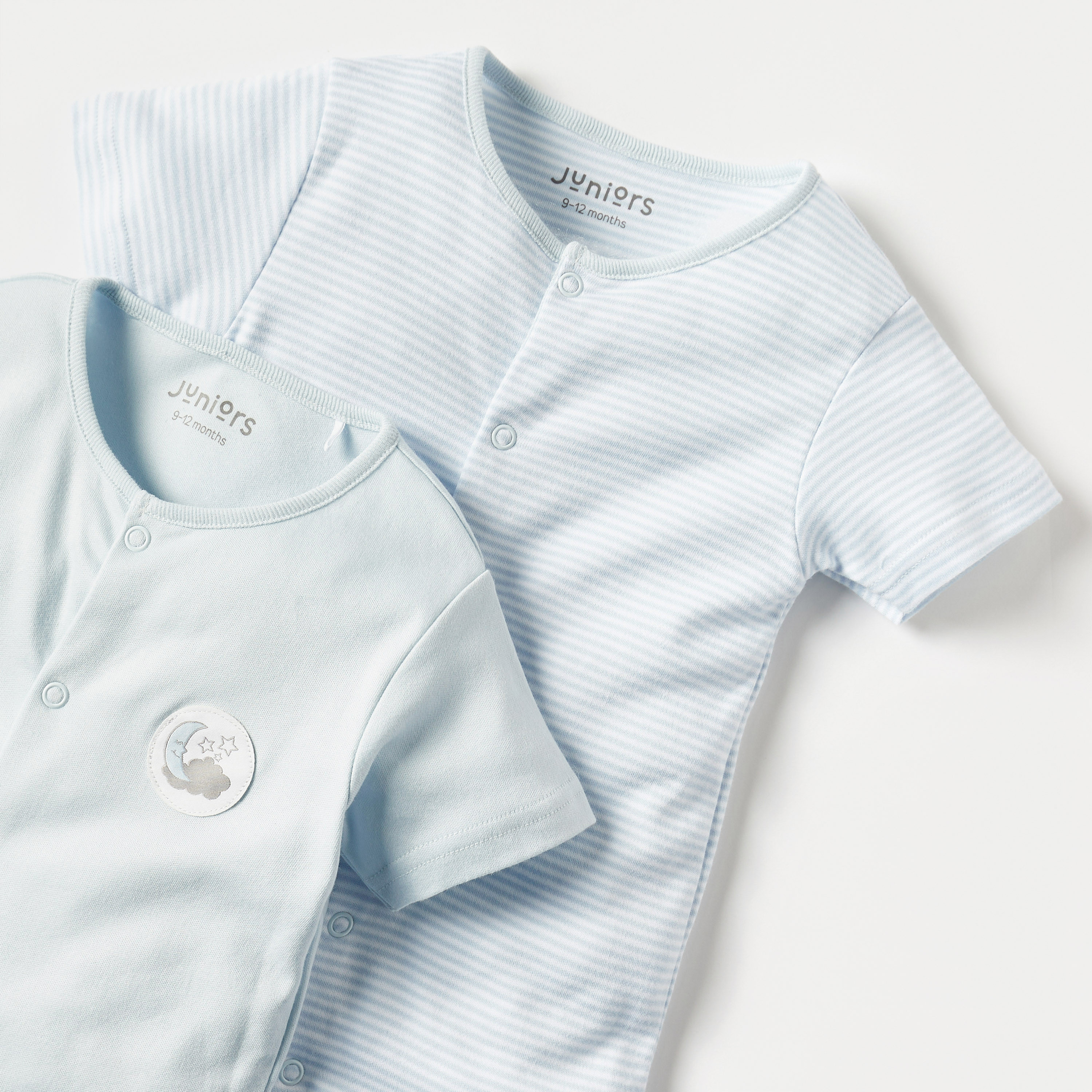 Juniors Assorted Romper with Short Sleeves and Snap Button Closure - Set of 2-baby-girls-clothing-rompers-image-4