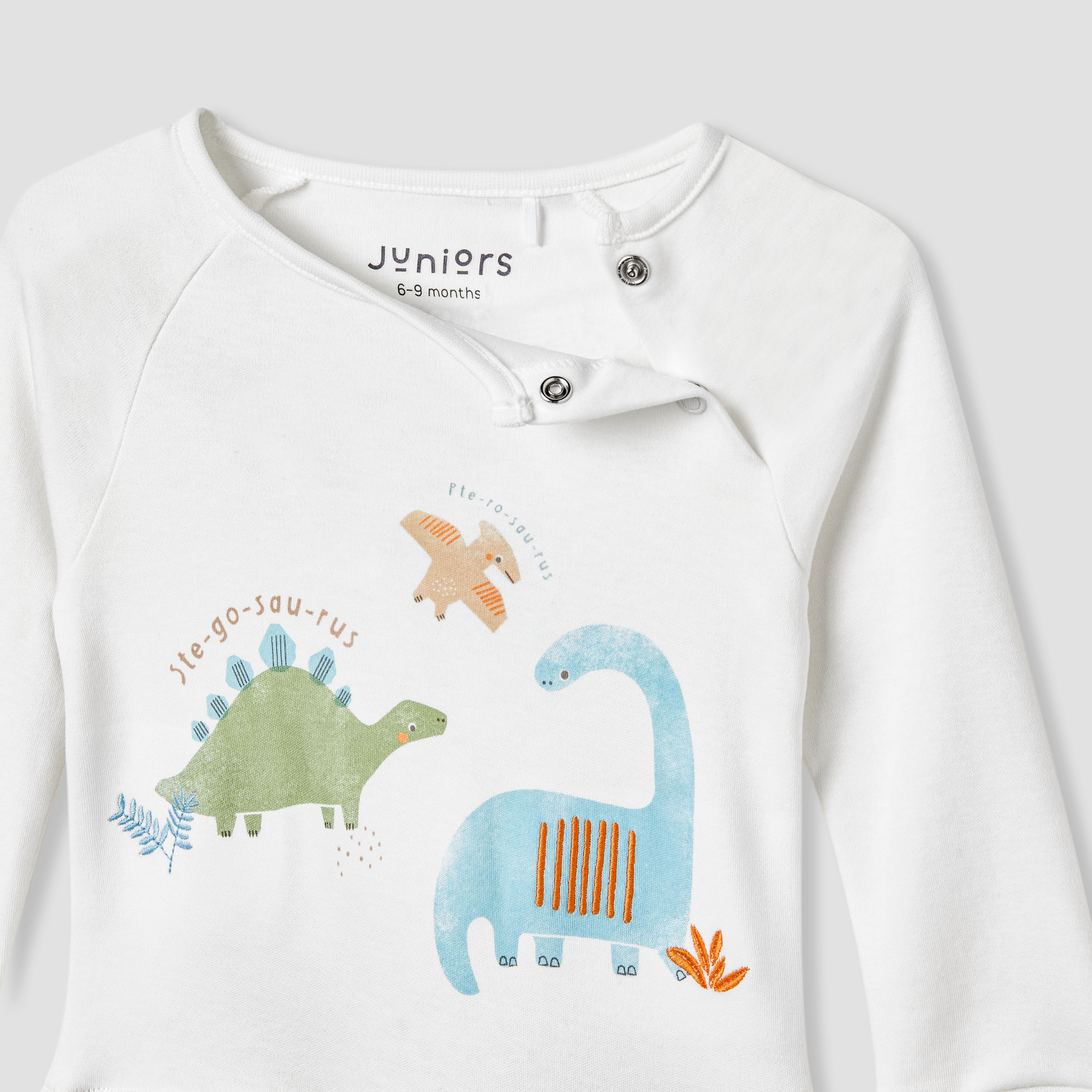 Juniors Dinosaur Print Sleepsuit with Long Sleeves-baby-boys-clothing-nightwear-sleepsuits-image-3