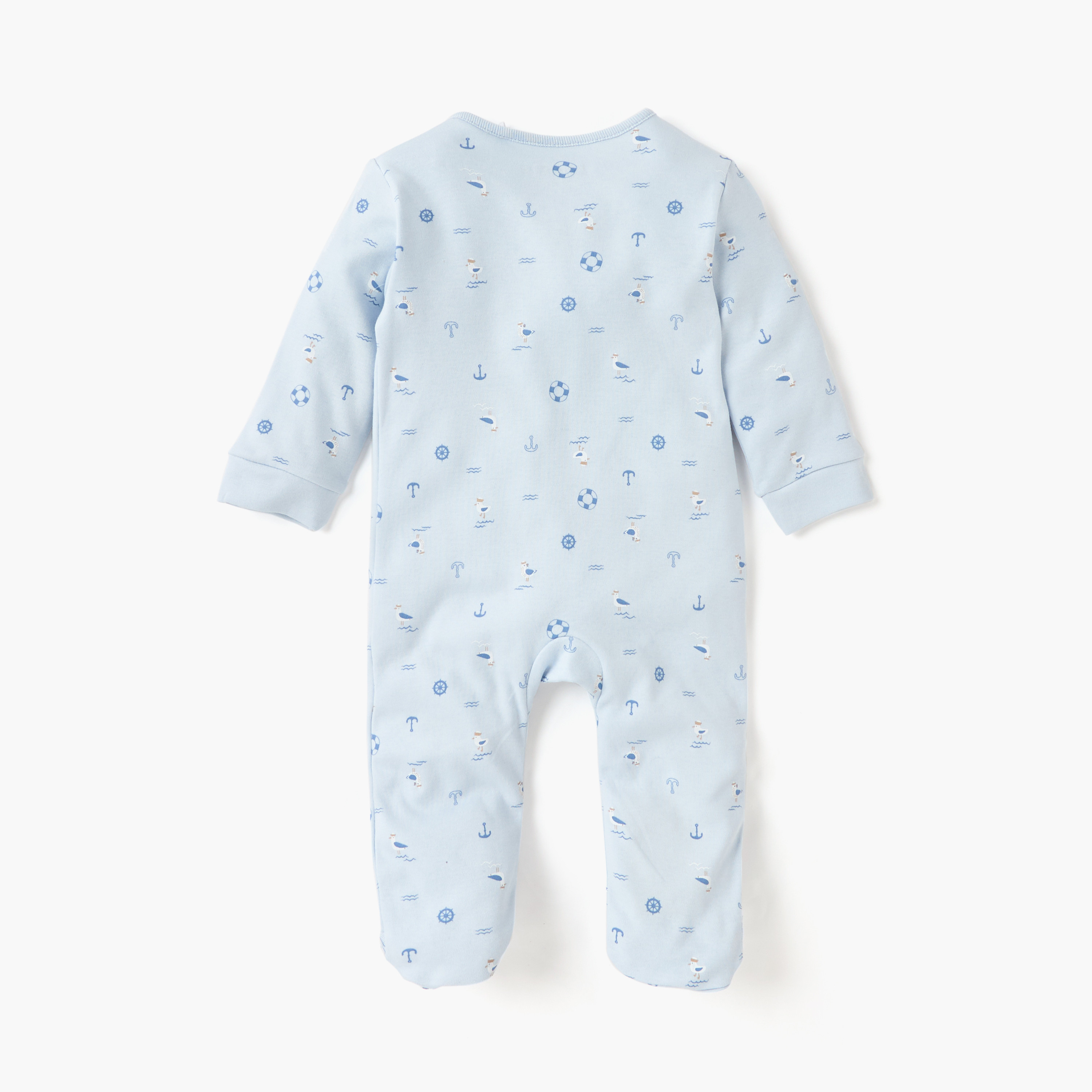 Juniors Graphic Print Closed Feet Sleepsuit with Zip Closure-baby-boys-clothing-nightwear-sleepsuits-image-2