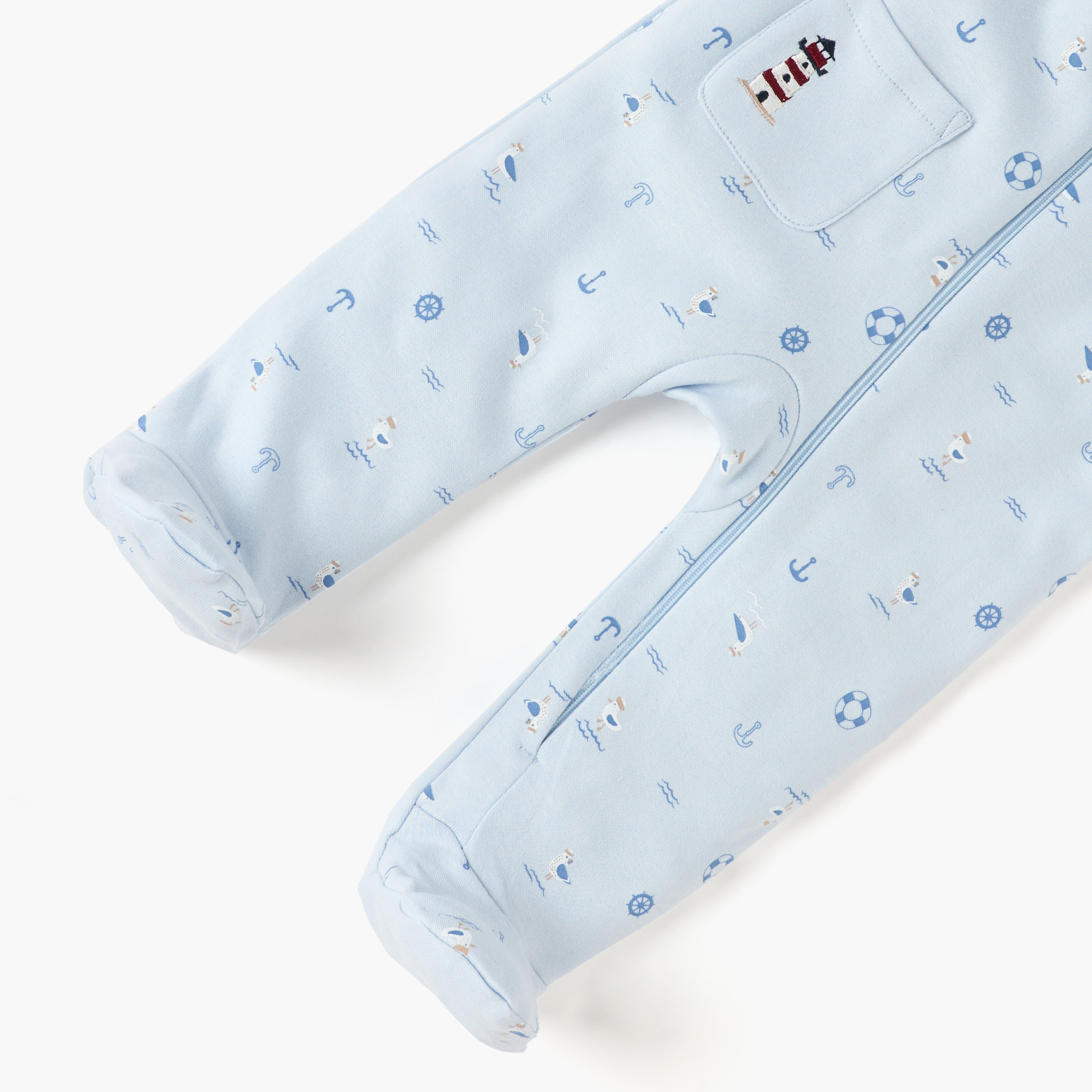 Juniors Graphic Print Closed Feet Sleepsuit with Zip Closure-baby-boys-clothing-nightwear-sleepsuits-image-4