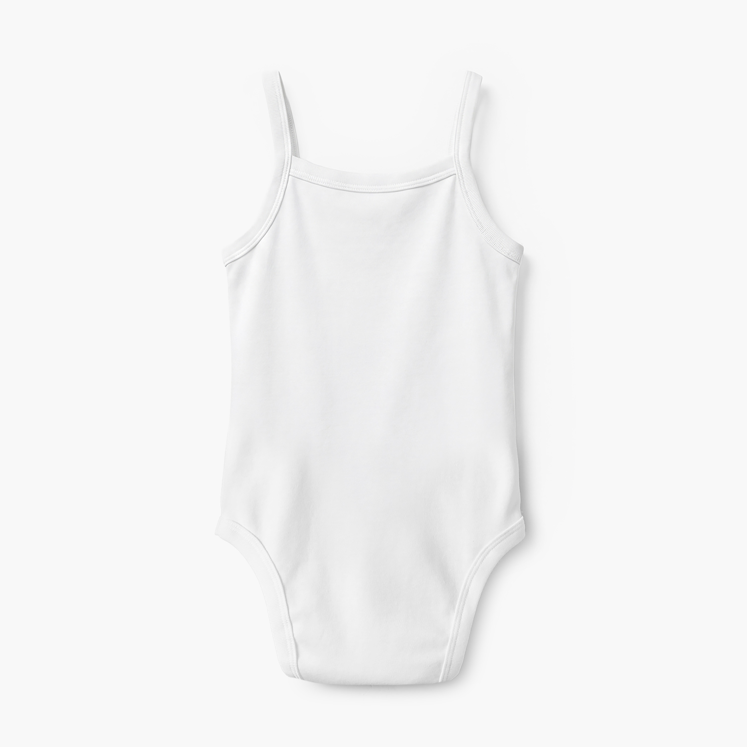 Juniors Solid Strap Sleeves Bodysuit with Snap Button Closure - Set of 10-baby-boys-clothing-bodysuits-image-3
