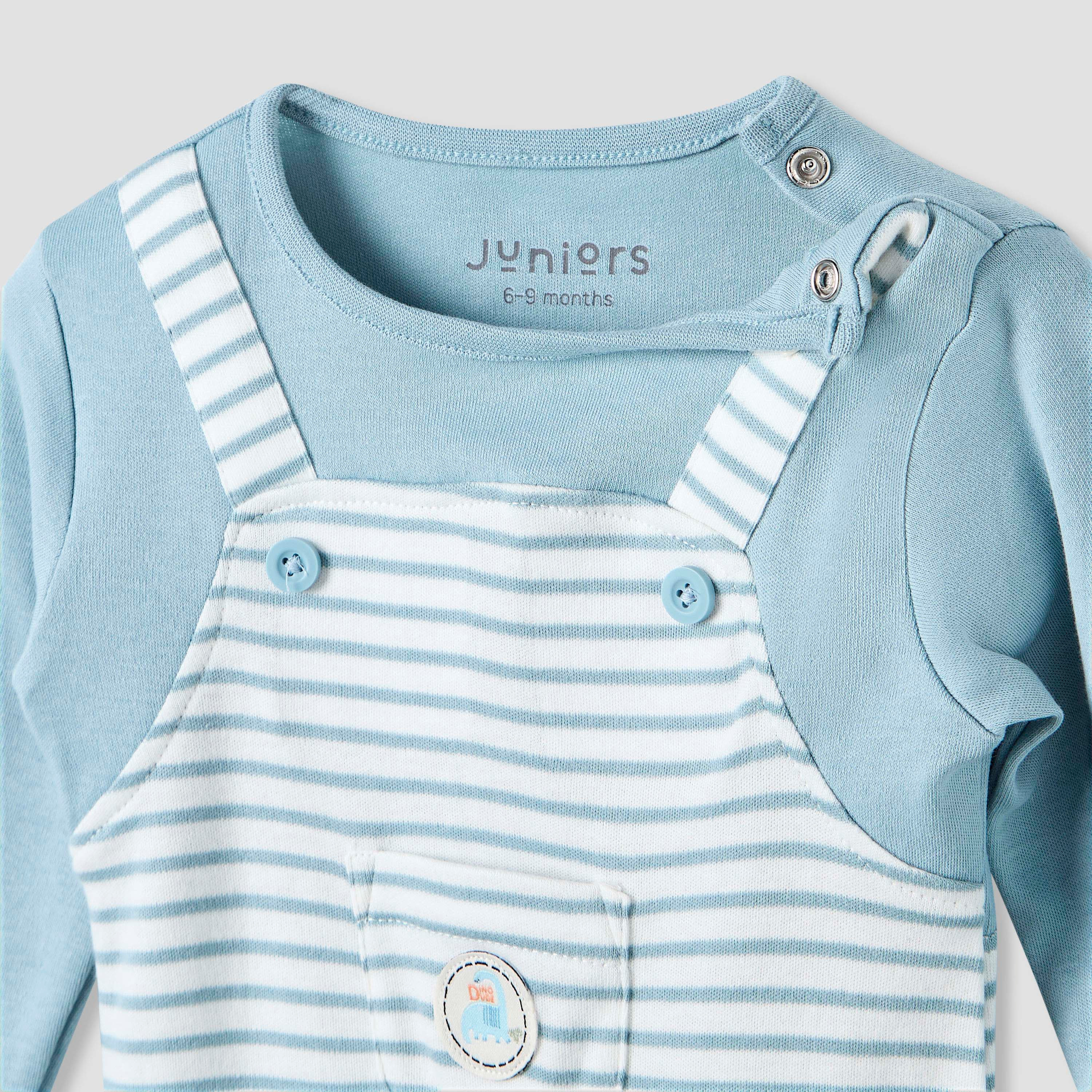 Juniors Striped Sleepsuit with Pocket-baby-boys-clothing-nightwear-sleepsuits-image-3