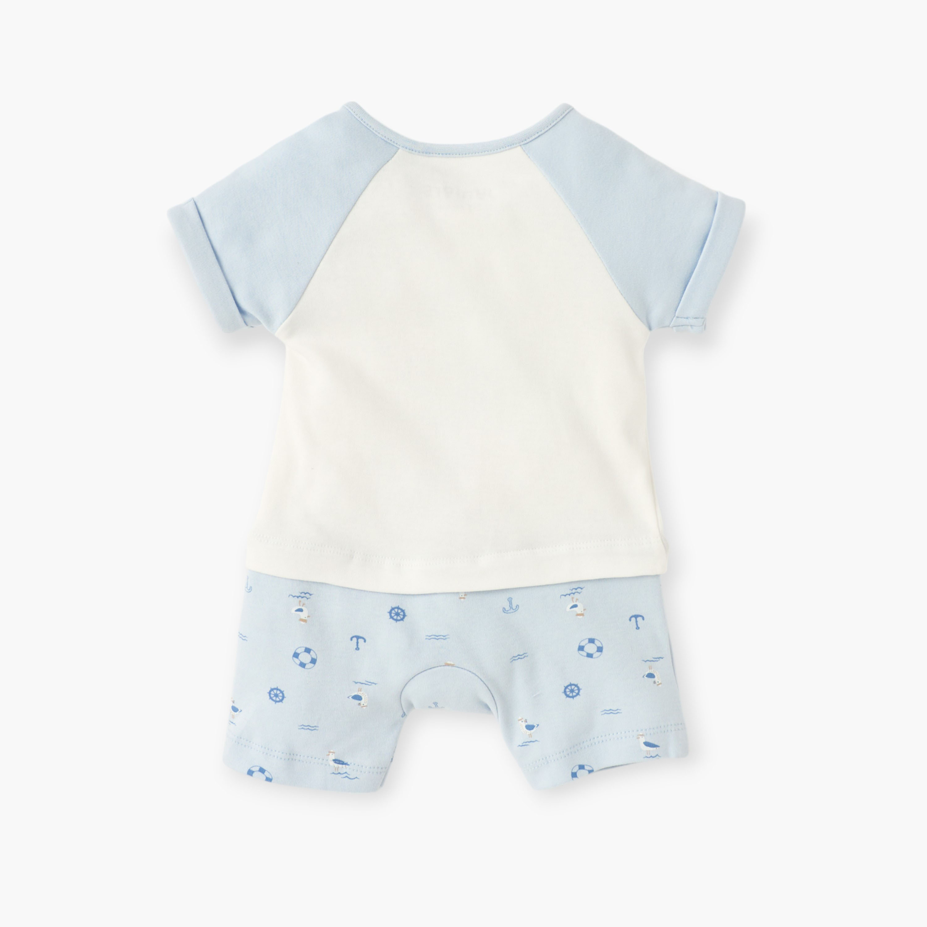 Juniors Graphic Print Romper with Button Closure-baby-boys-clothing-rompers-image-2