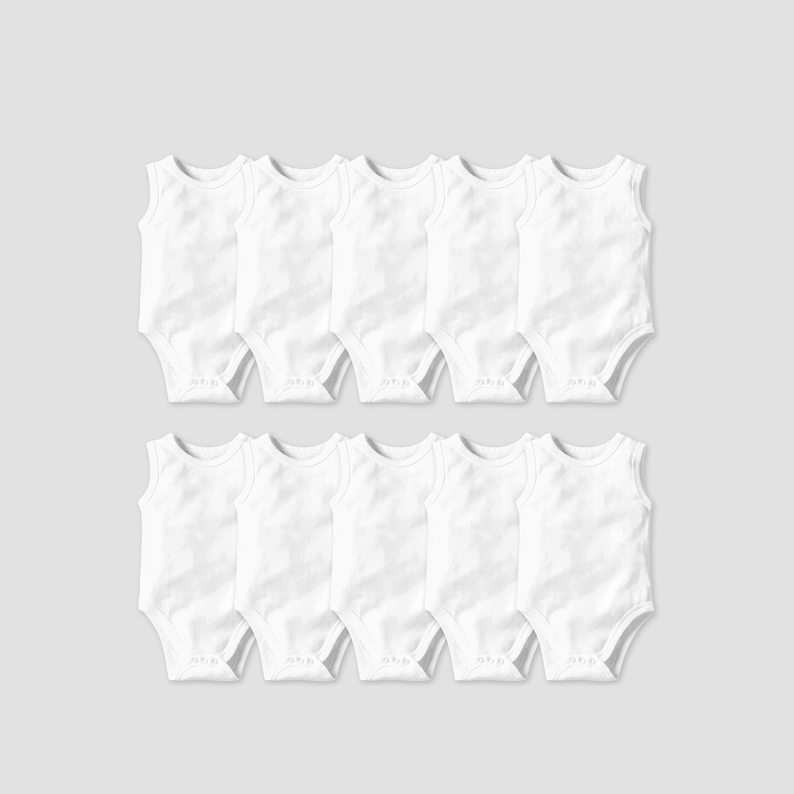 بودي سوت سادة بياقة مستديرة وأزرار إغلاق كبّاسة من جونيورز - طقم من 10 قطع-baby-boys-clothing-bodysuits-image-6