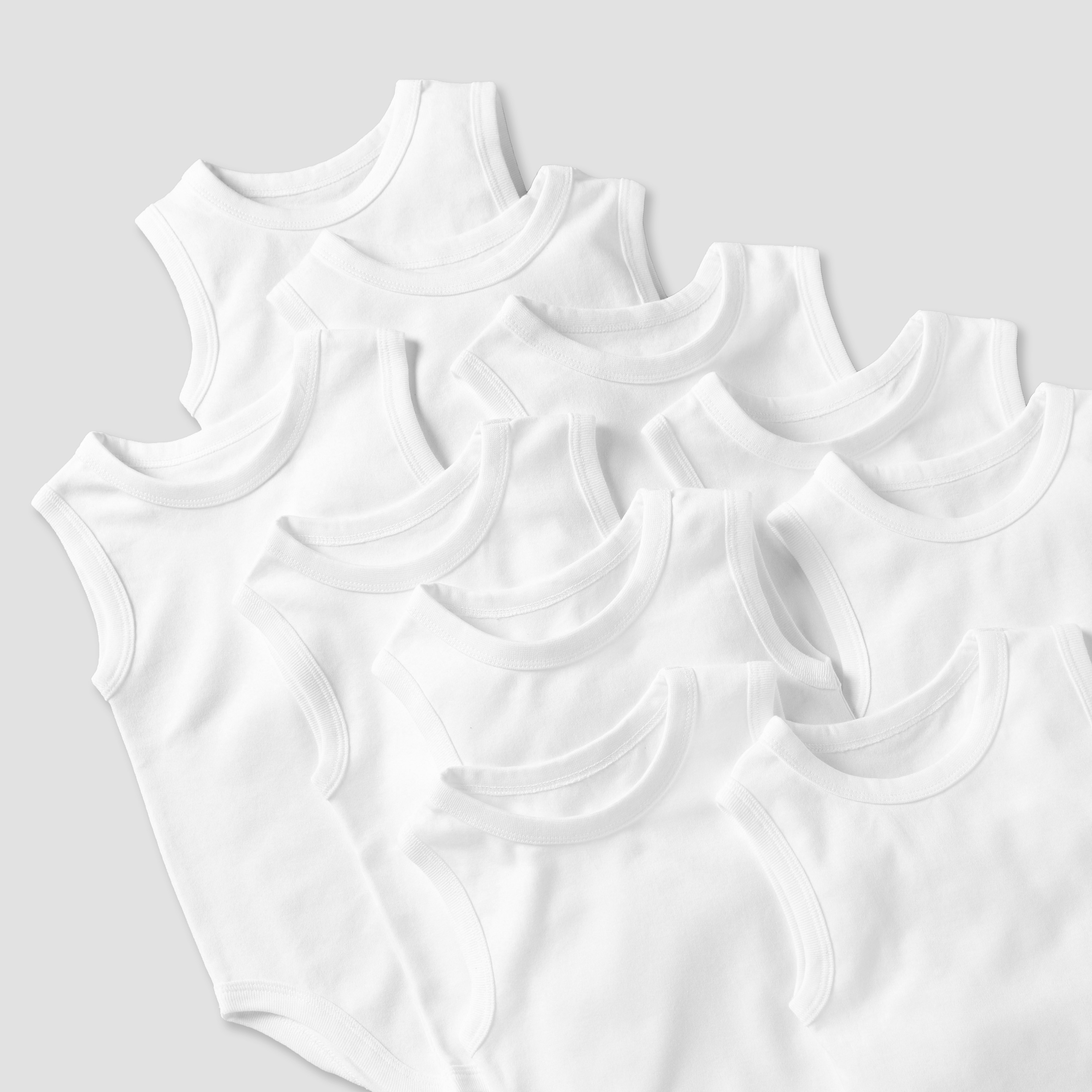 بودي سوت سادة بياقة مستديرة وأزرار إغلاق كبّاسة من جونيورز - طقم من 10 قطع-baby-boys-clothing-bodysuits-image-4