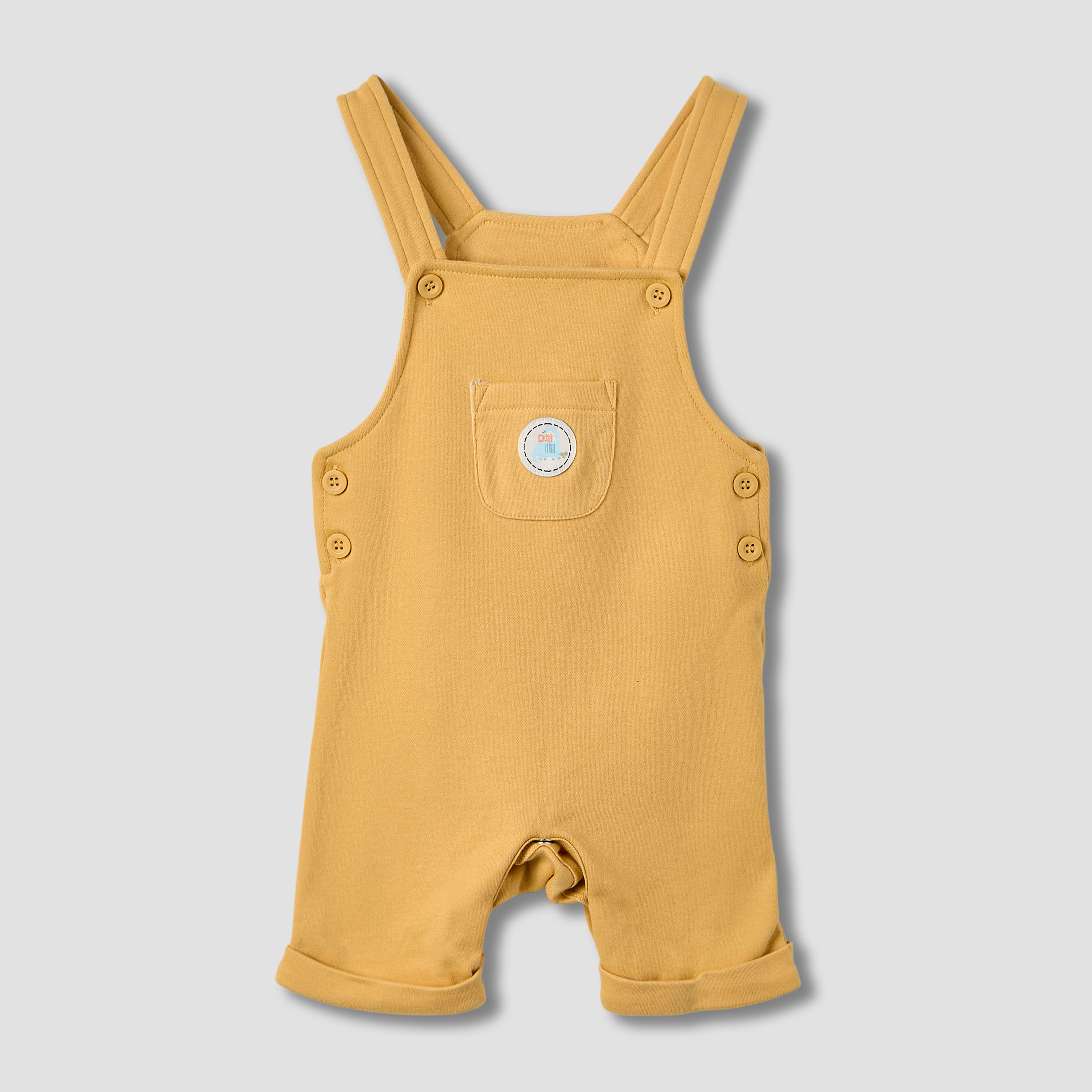 Juniors Solid Dungarees and T-shirt Set-baby-boys-clothing-rompers-image-2