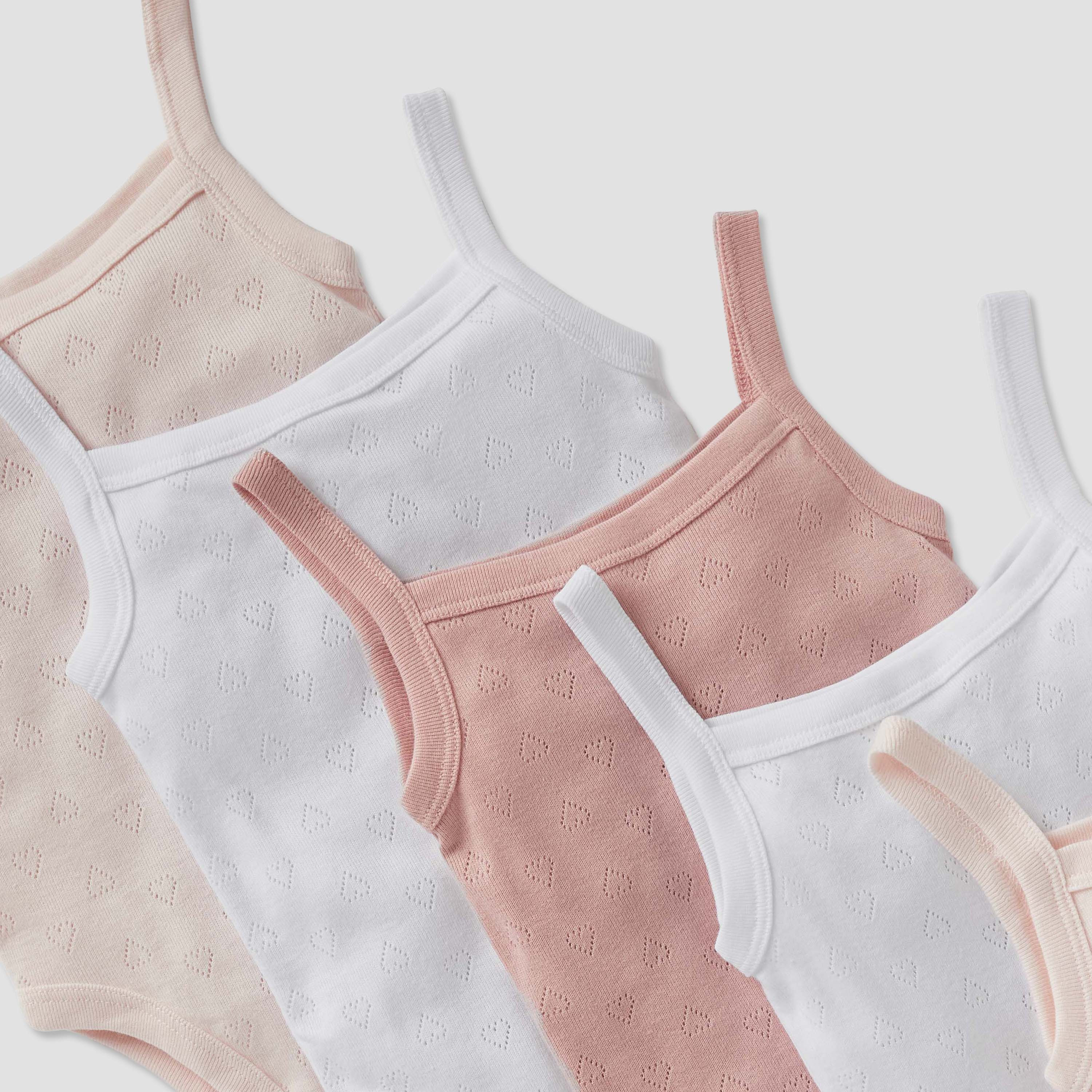 بودي سوت بارز الملمس دون أكمام من جونيورز - طقم 5 قطع-baby-girls-clothing-bodysuits-image-3