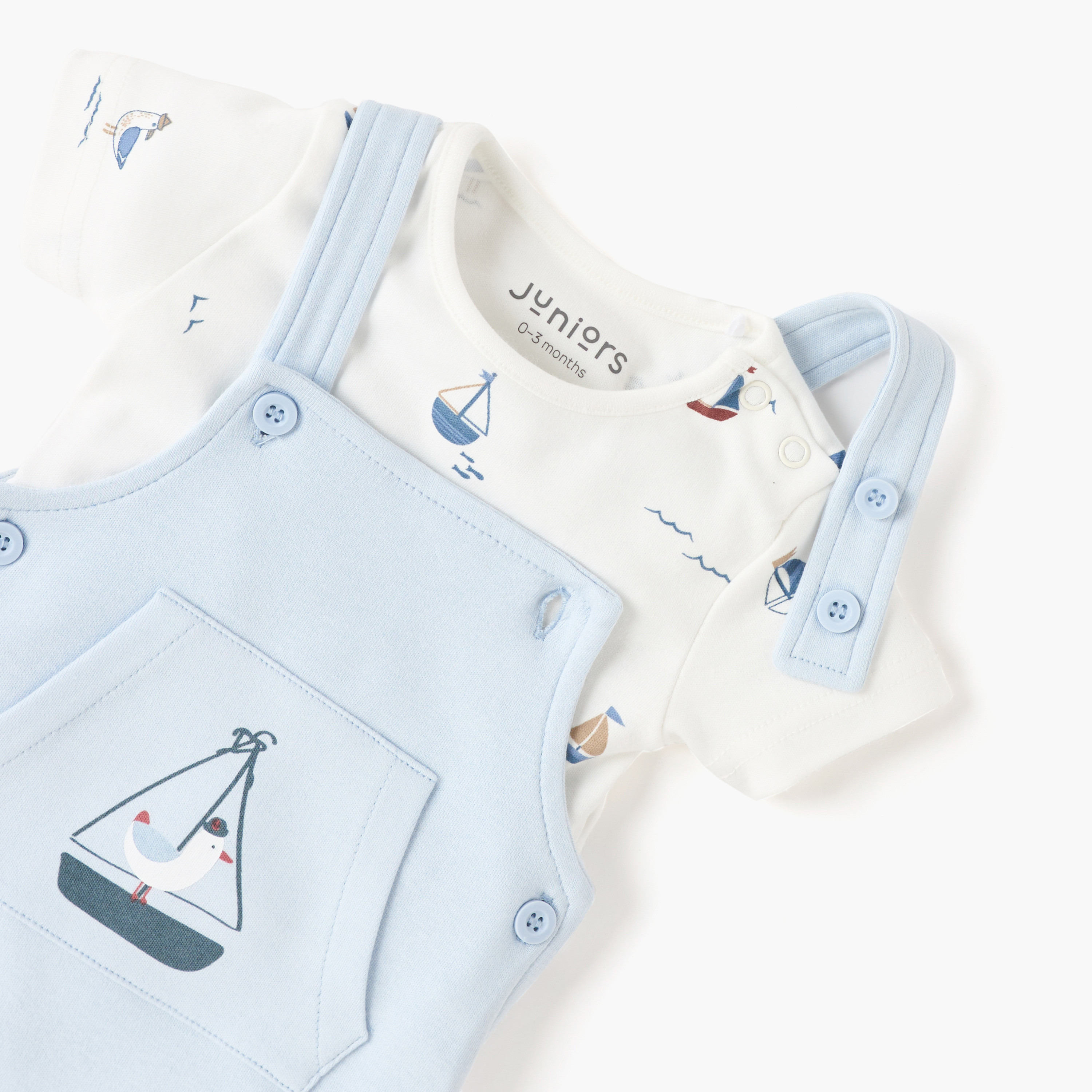 طقم تيشيرت ودنغري بطبعات نوتيكا من جونيورز-baby-boys-clothing-rompers-image-4