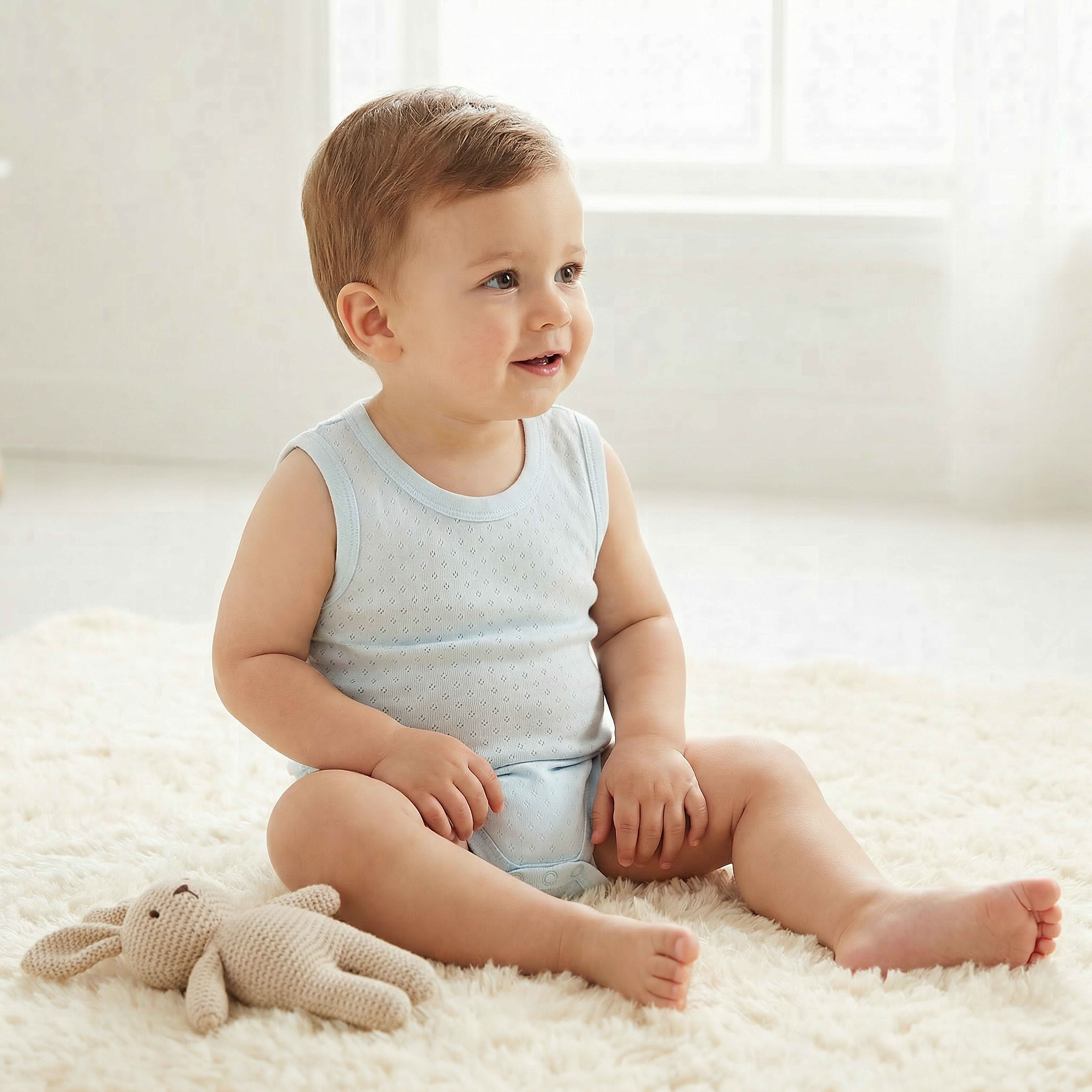 Juniors Textured Sleeveless Bodysuits - Set of 5-baby-boys-clothing-bodysuits-image-2
