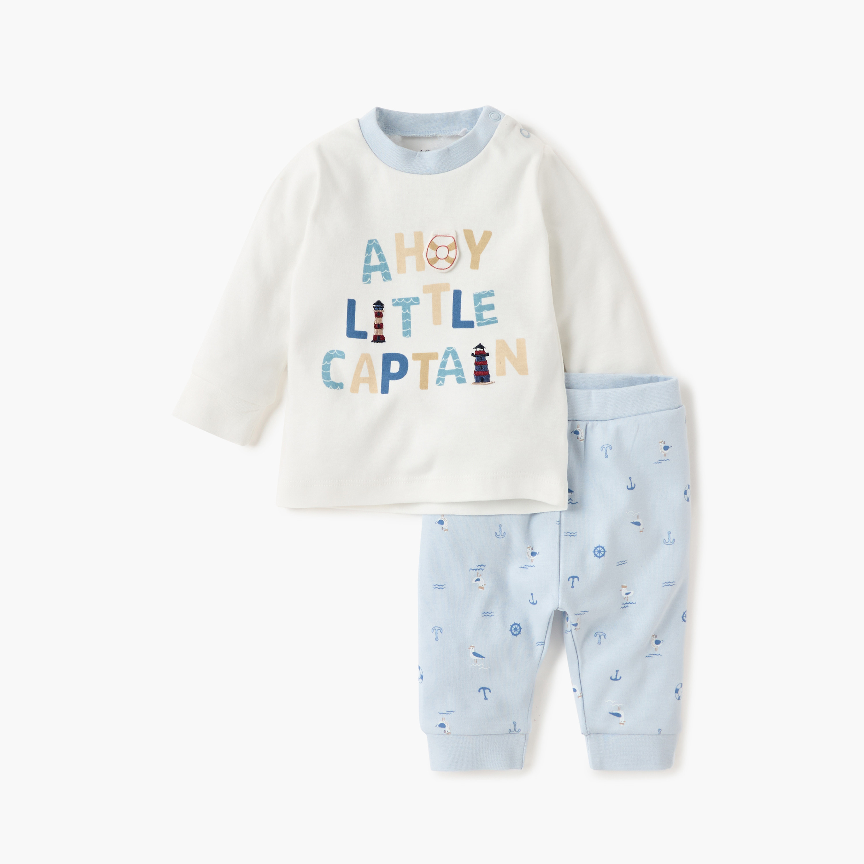 Juniors Printed T-shirt and Pyjama Set-baby-boys-clothing-nightwear-pyjamasets-image-1
